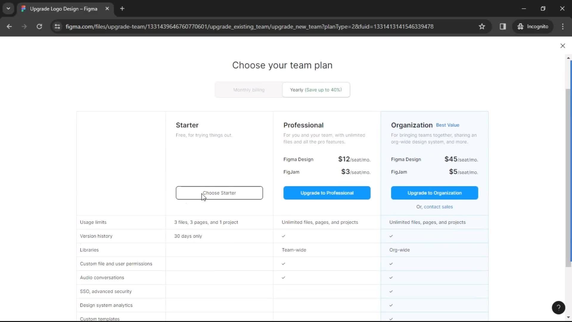 Creating a team on Figma video thumbnail