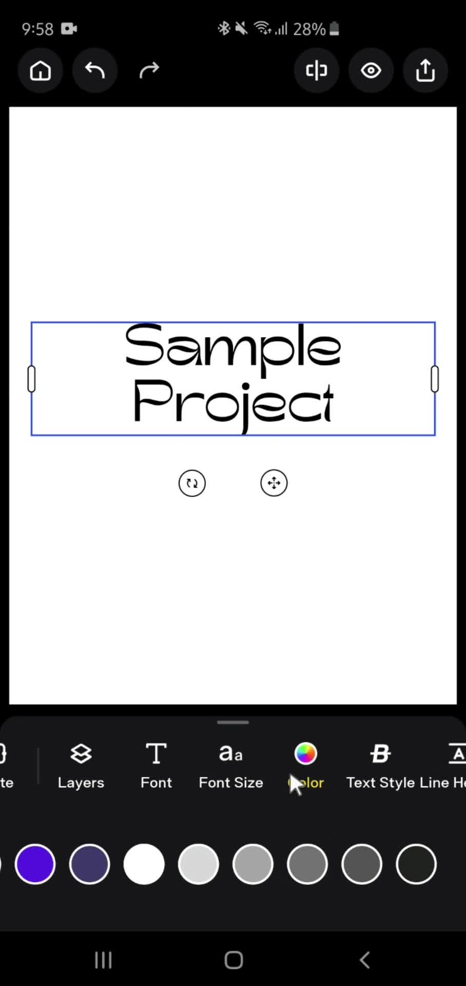 Creating a project screenshot