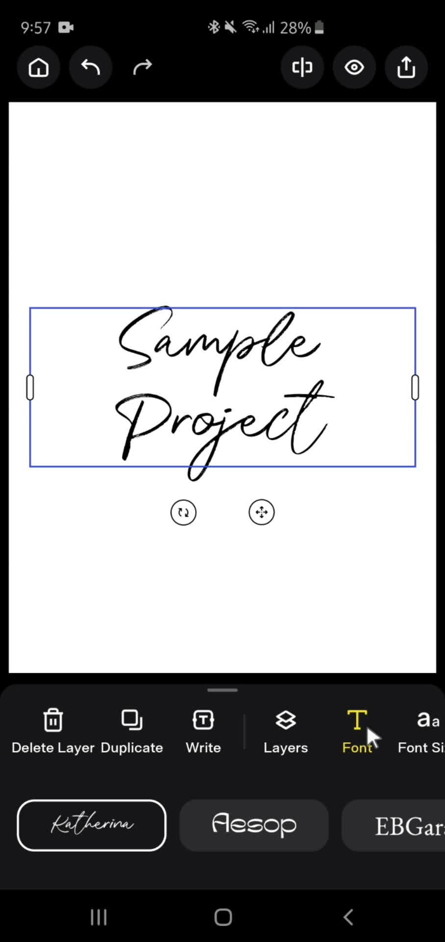 Creating a project screenshot