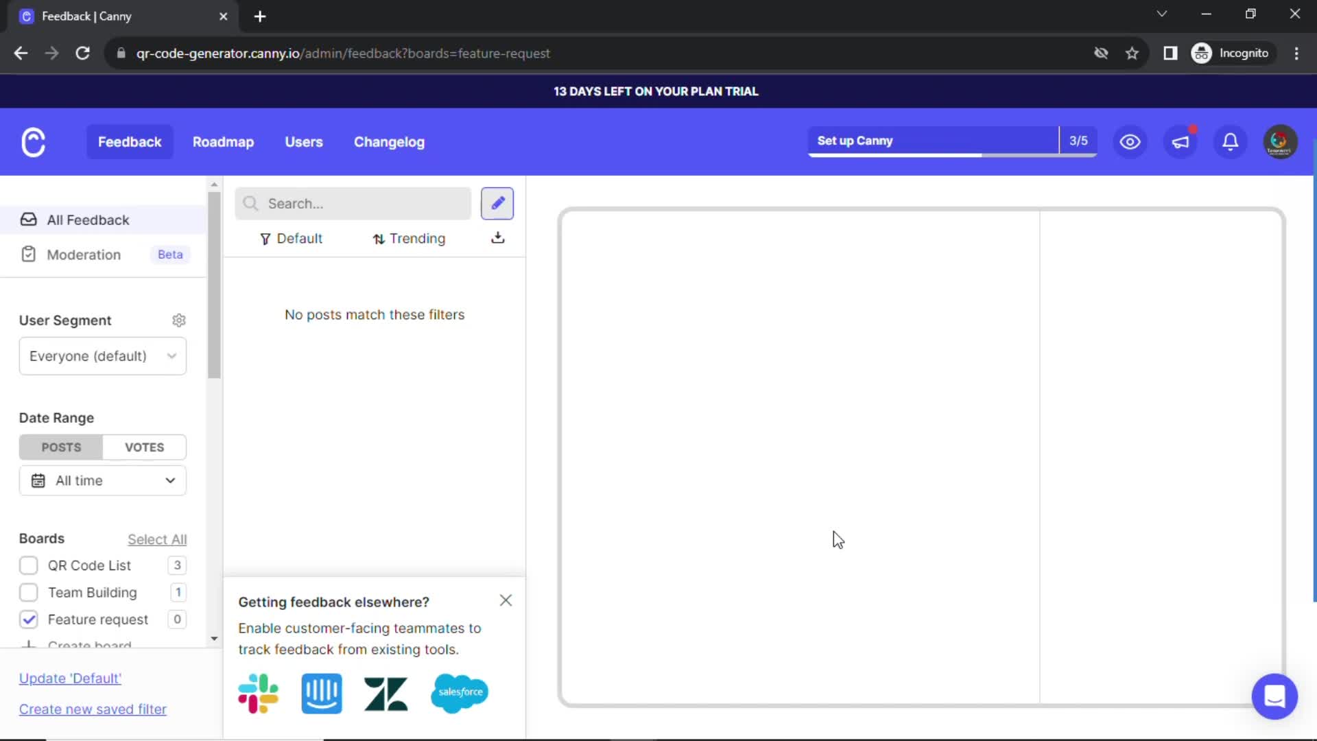 Screenshot of Preview on Creating a board on Canny user flow