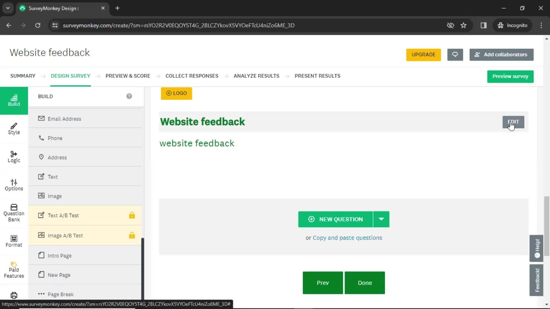 Creating a form on SurveyMonkey video thumbnail