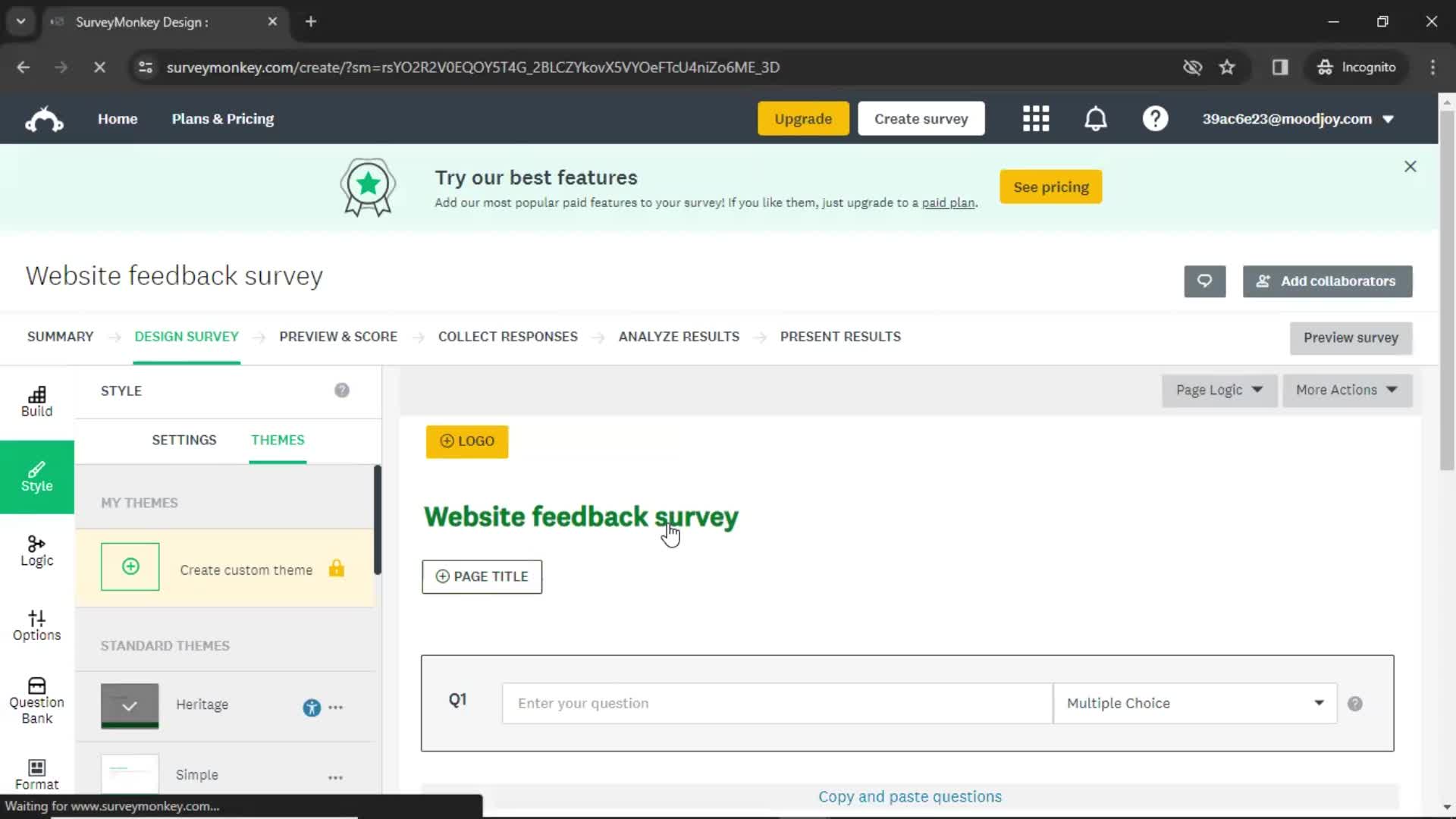 Creating a form on SurveyMonkey video thumbnail