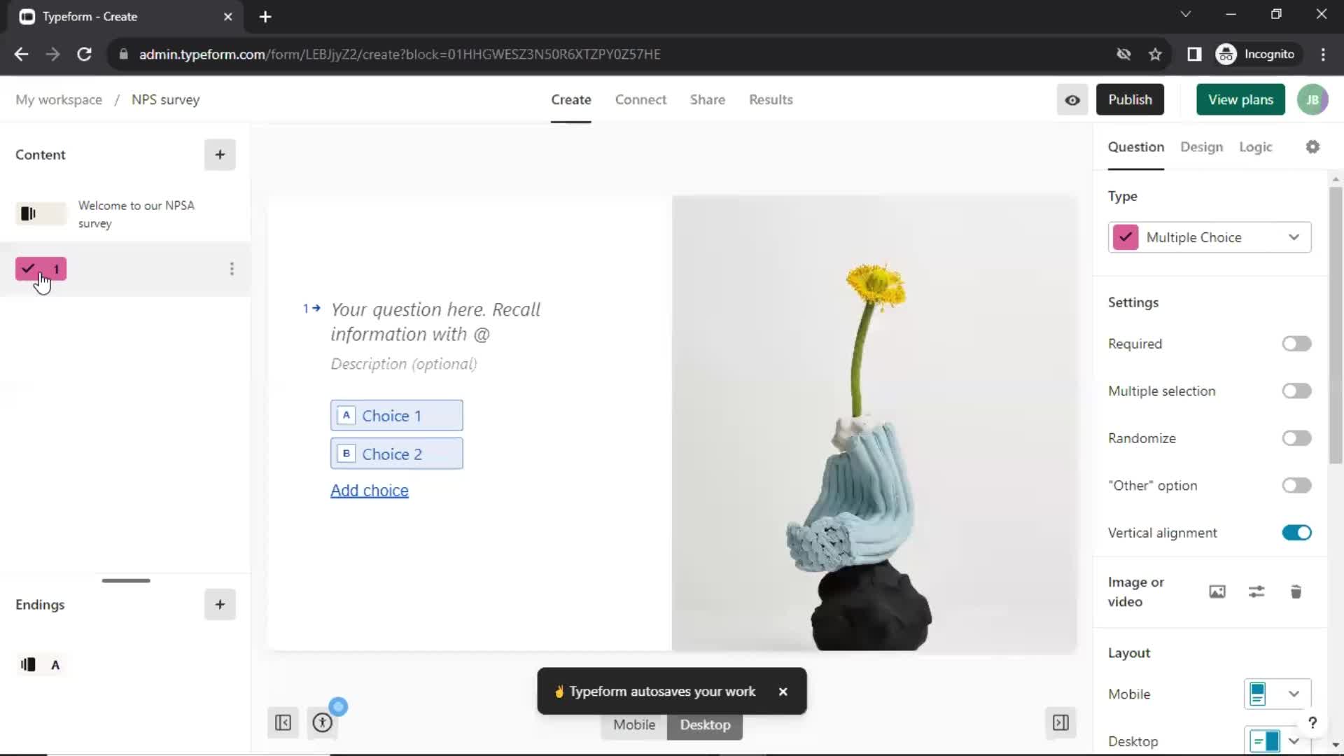 Creating a form screenshot