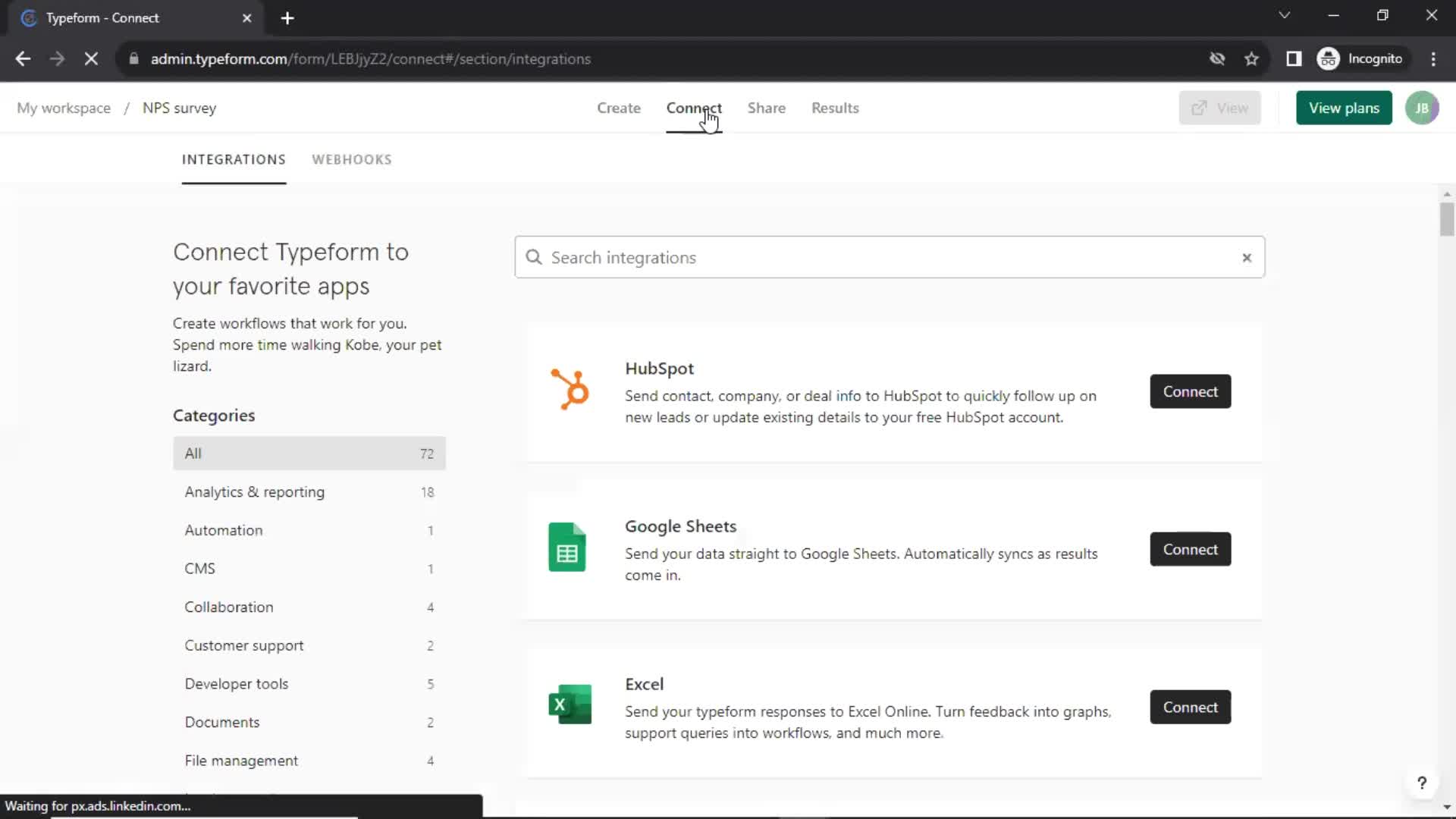 Creating a form screenshot