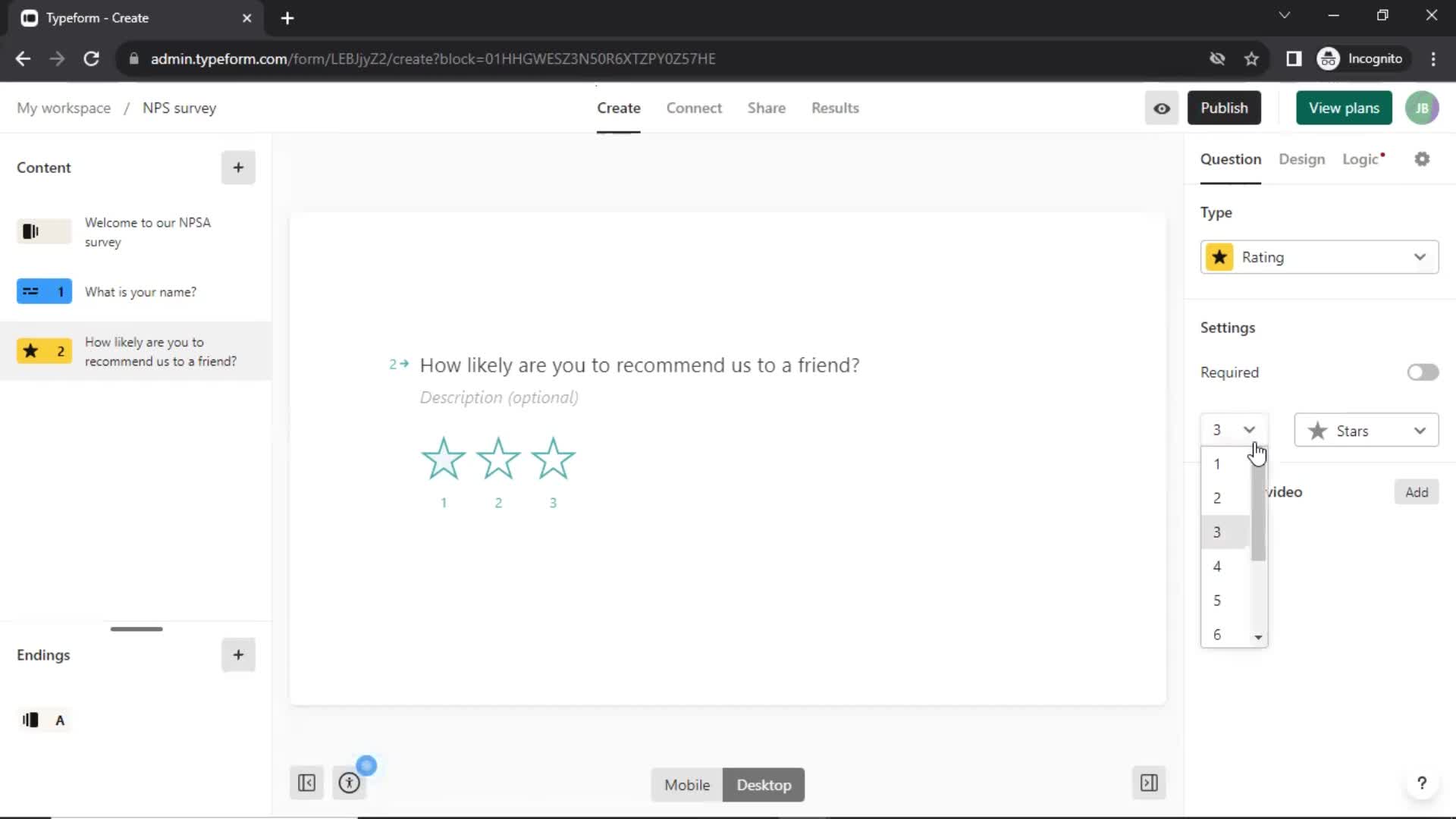 Creating a form screenshot