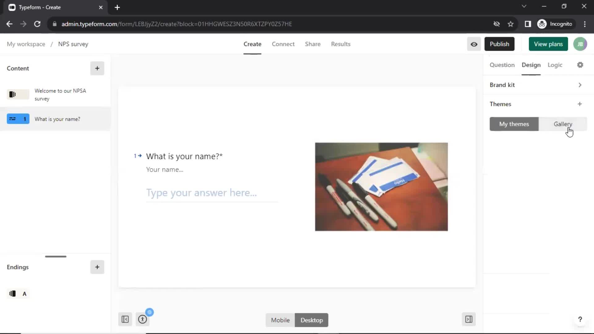 Creating a form screenshot