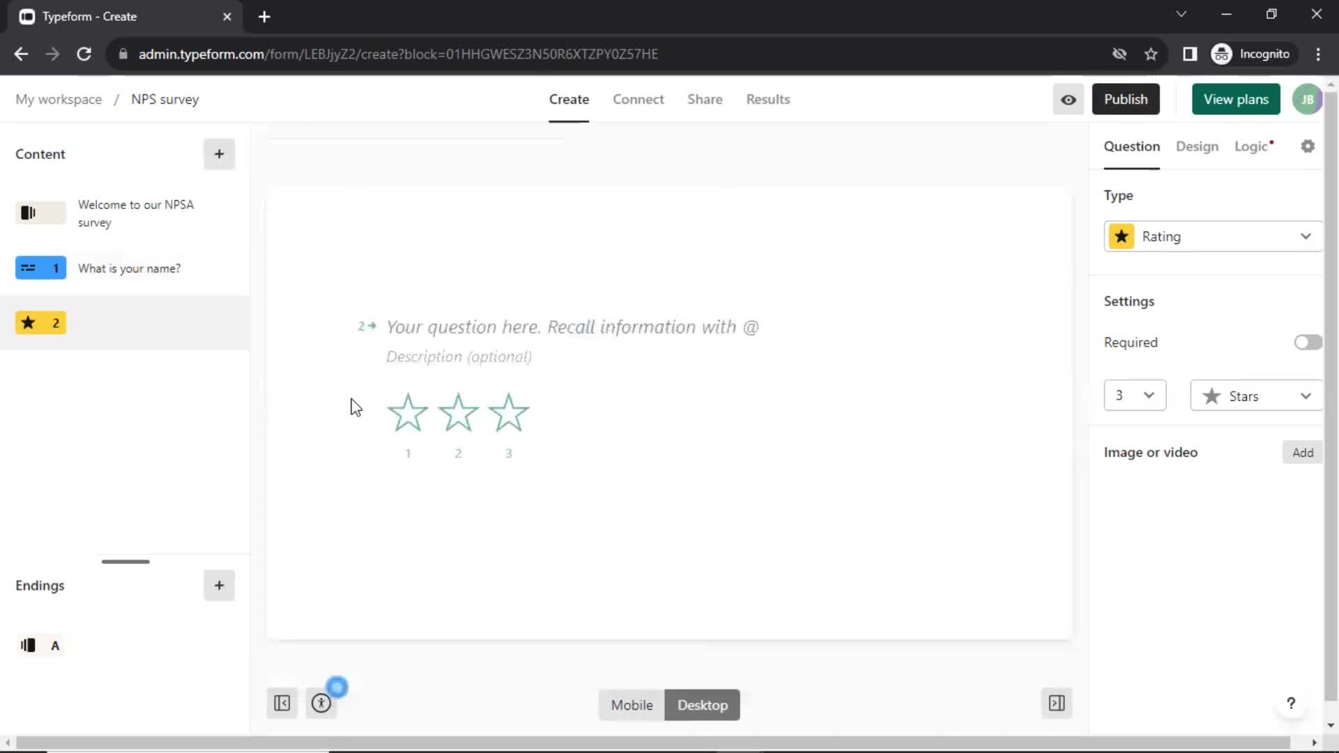 Creating a form screenshot