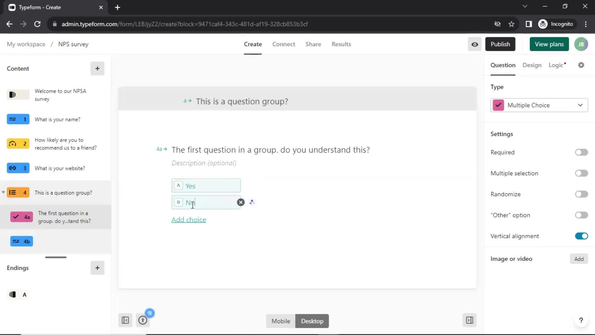 Creating a form screenshot