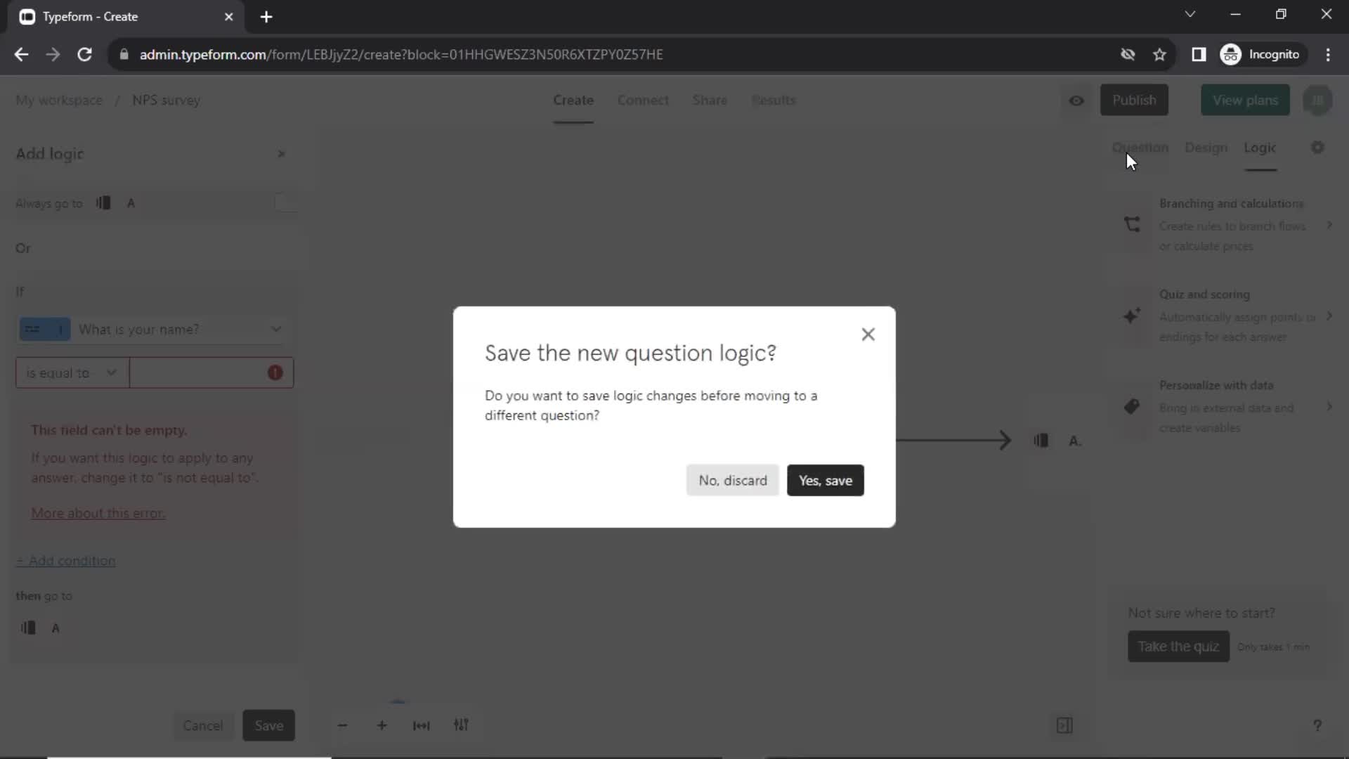 Creating a form screenshot