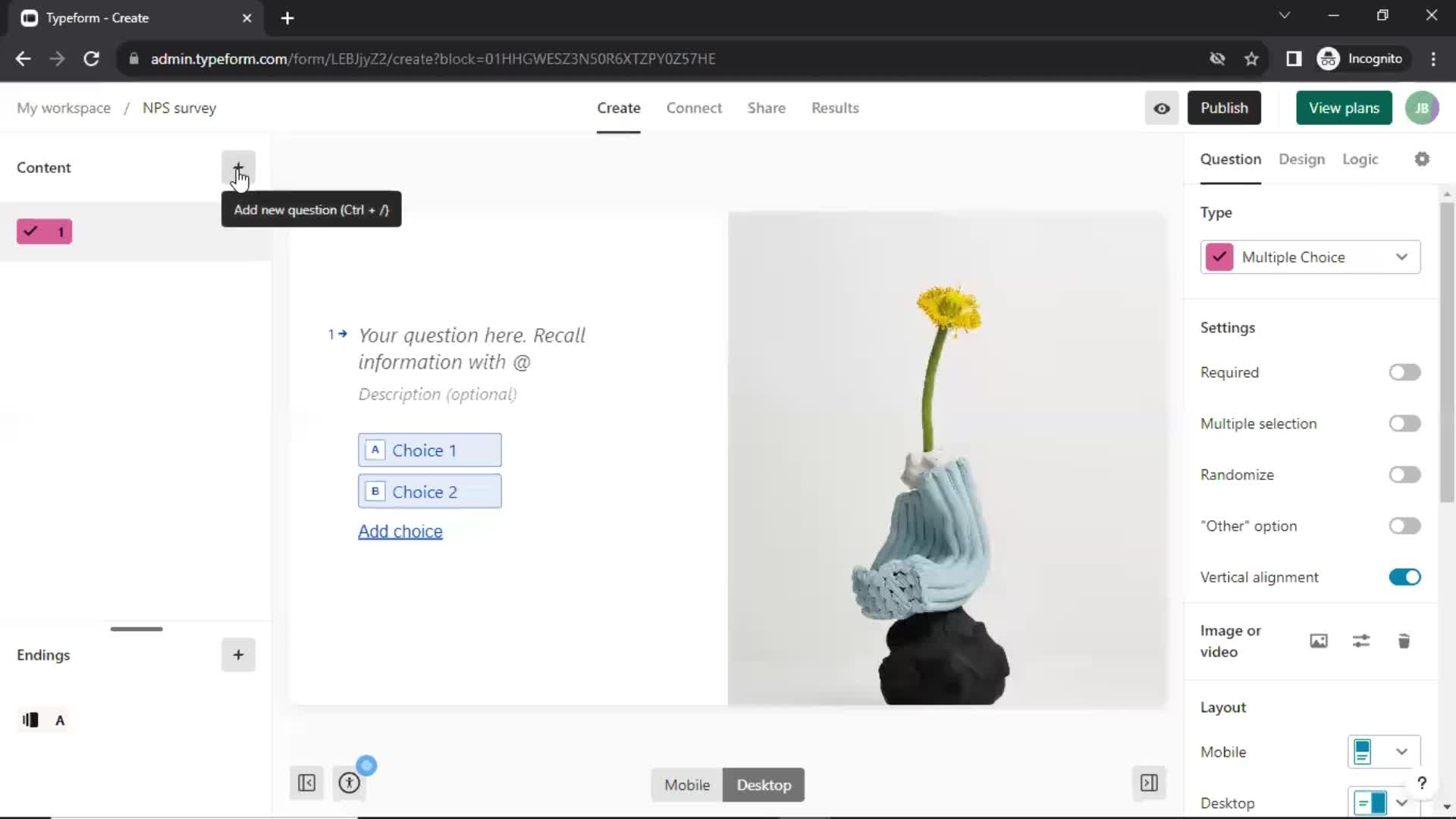 Creating a form screenshot
