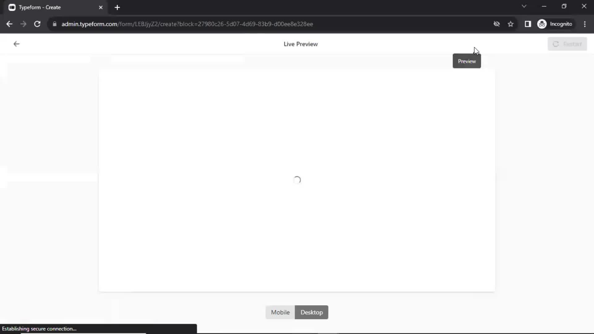 Creating a form screenshot