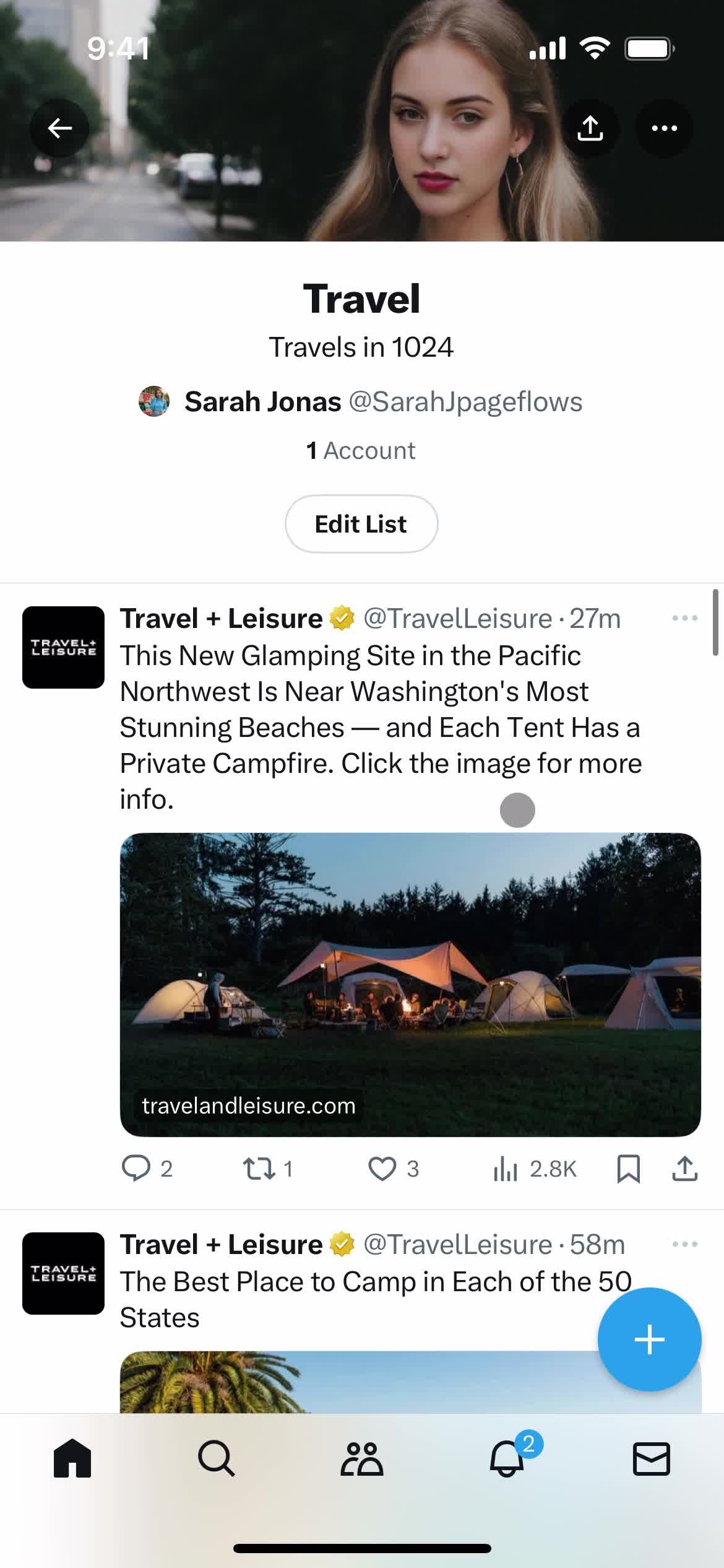 Creating a list on Twitter video thumbnail