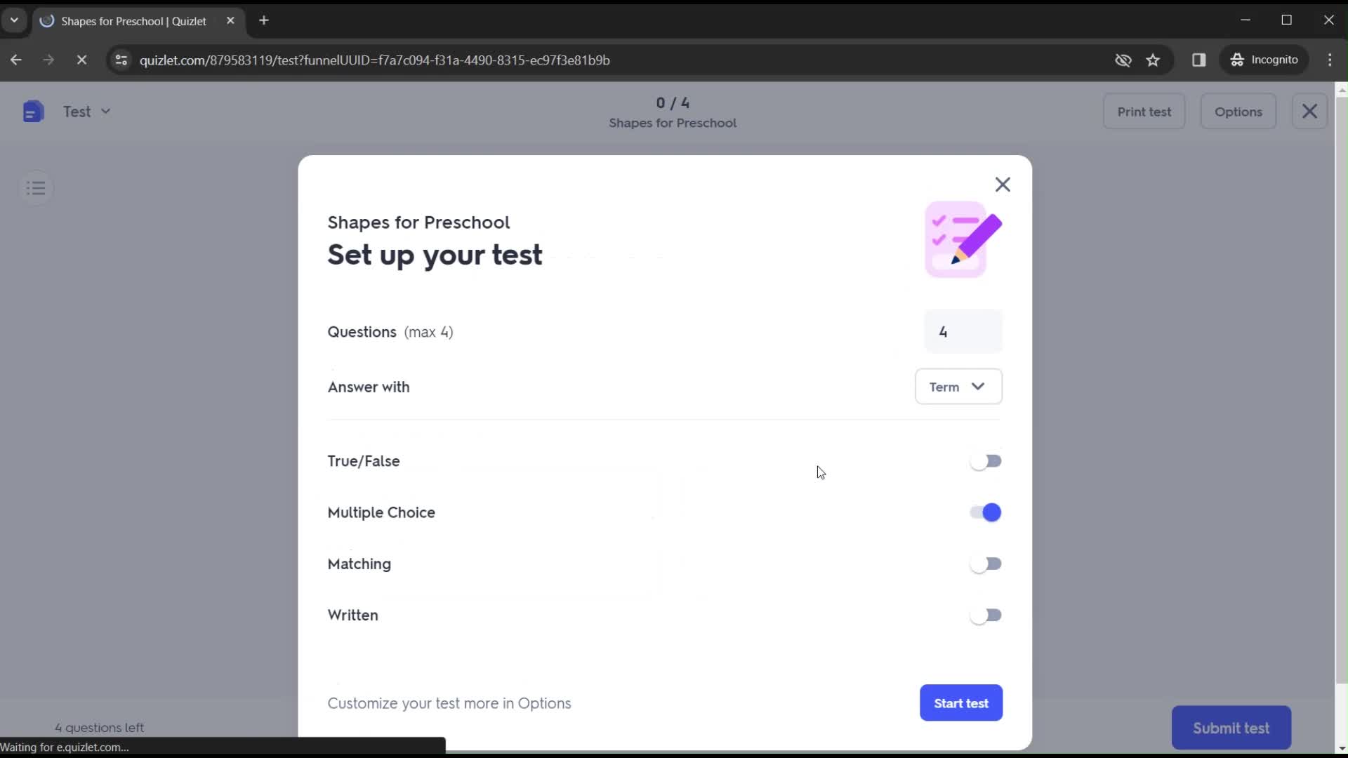 Creating a new study set on Quizlet video thumbnail