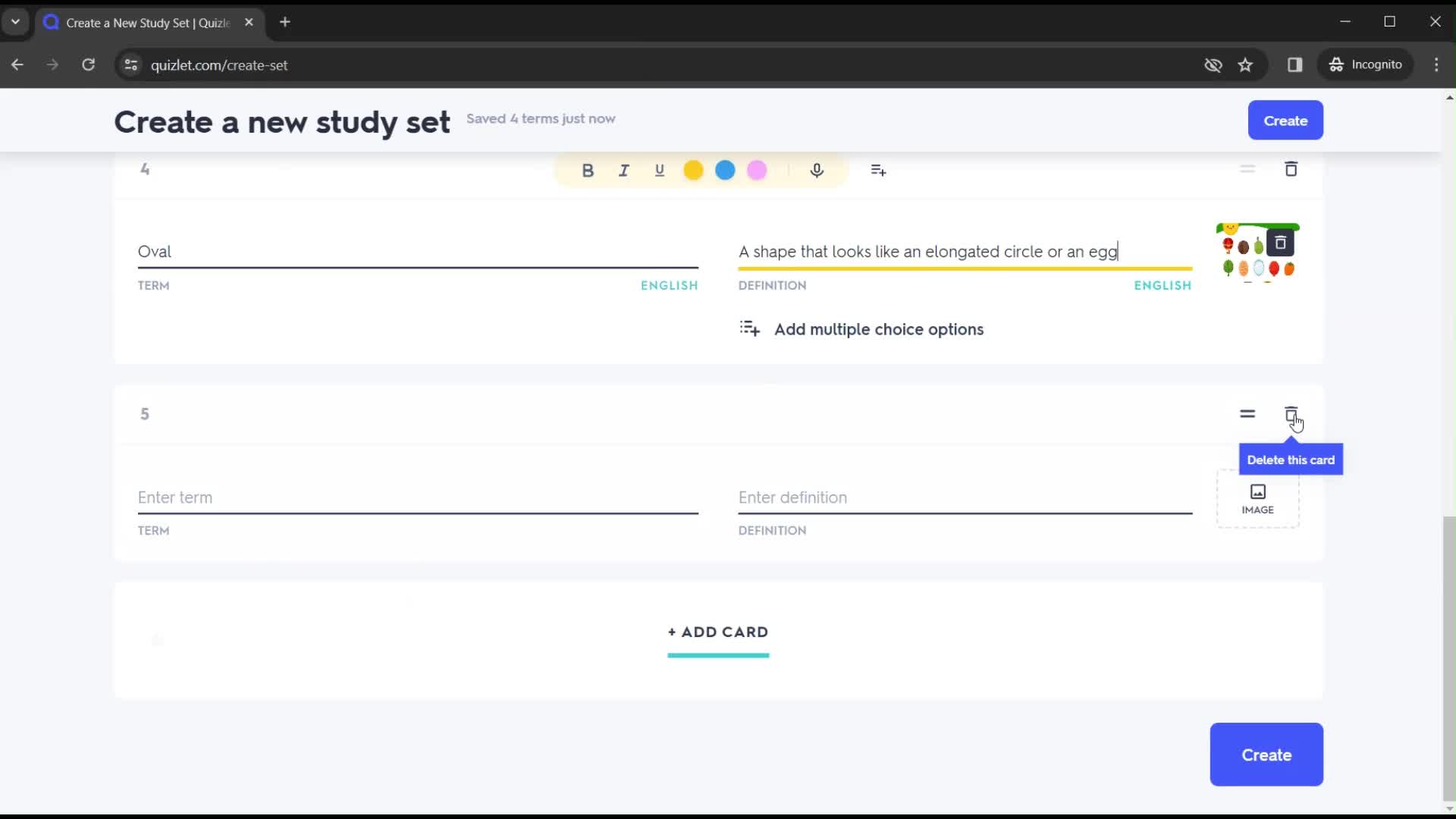 Creating a new study set on Quizlet video thumbnail