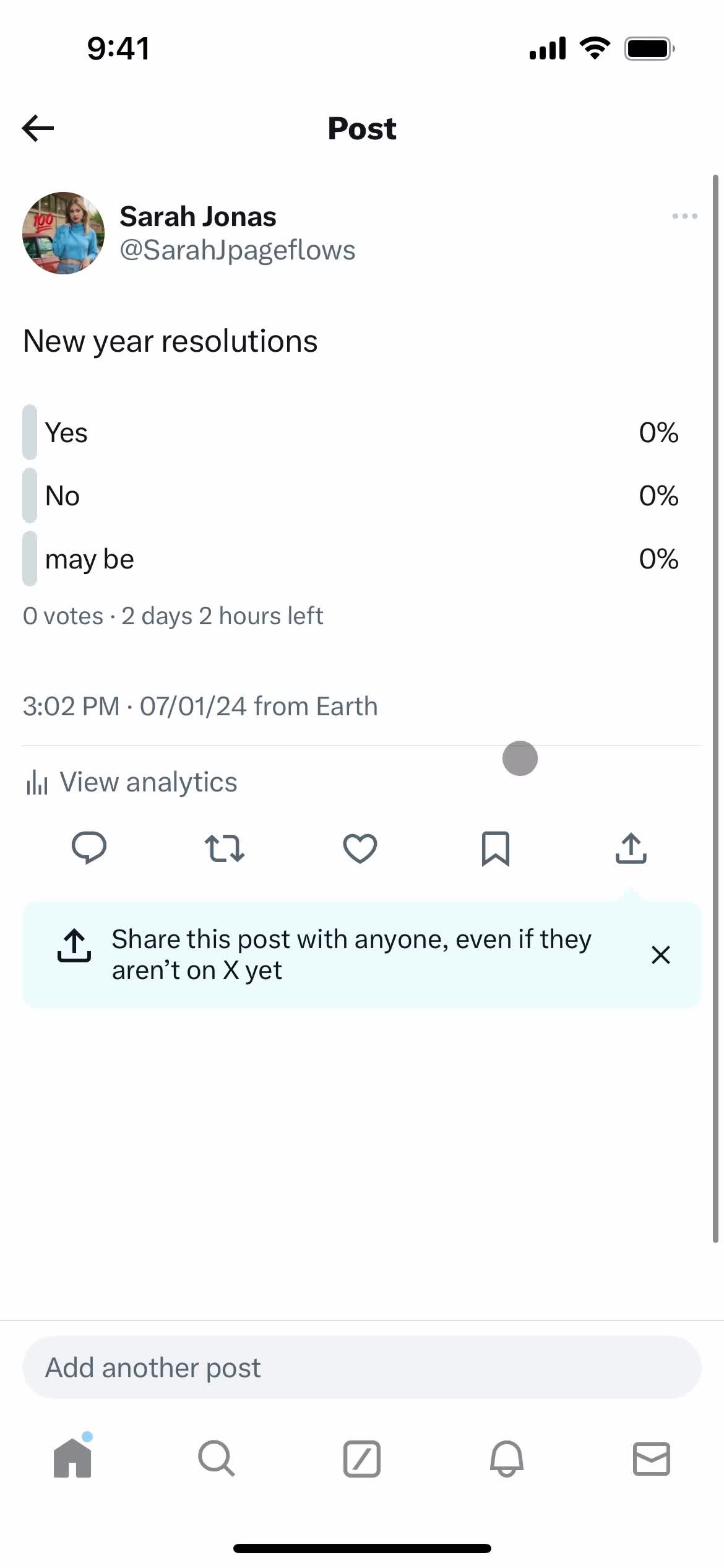 Creating a poll screenshot