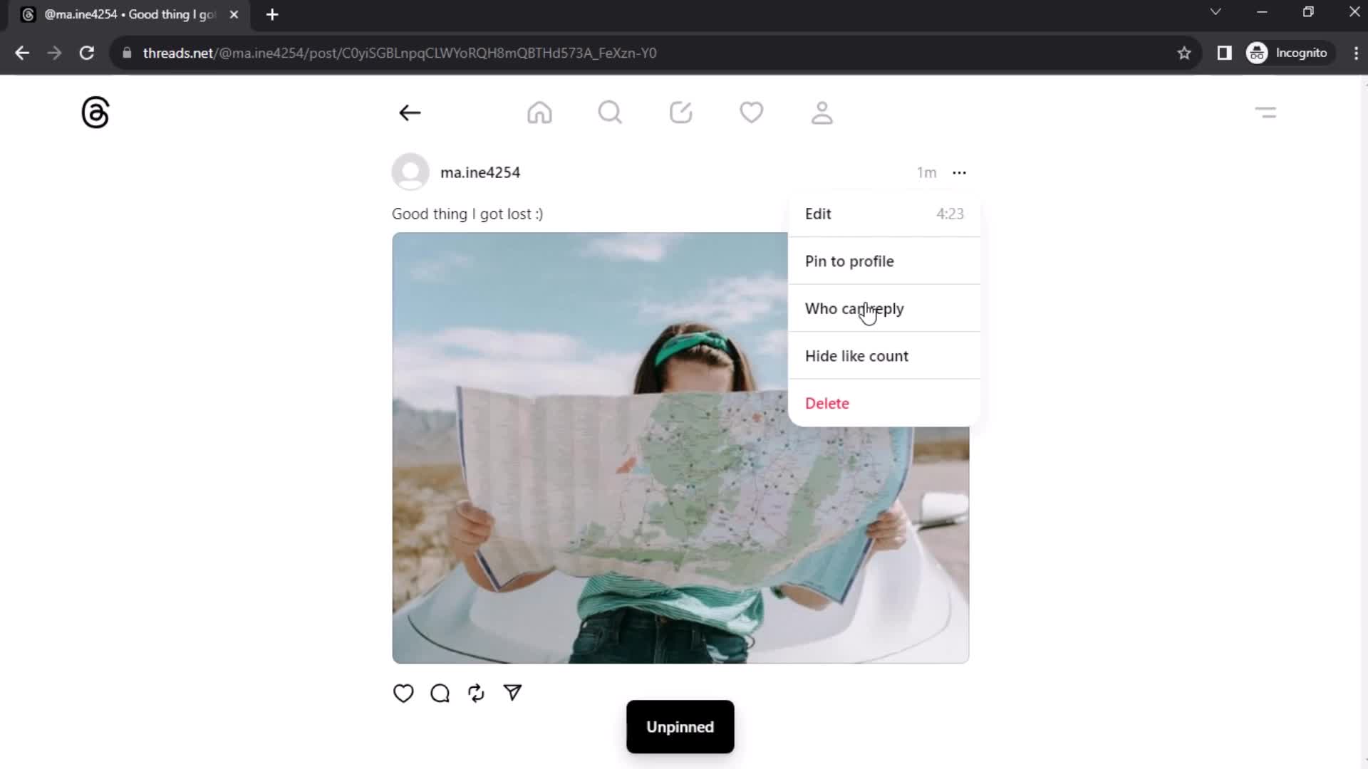 Creating a post screenshot