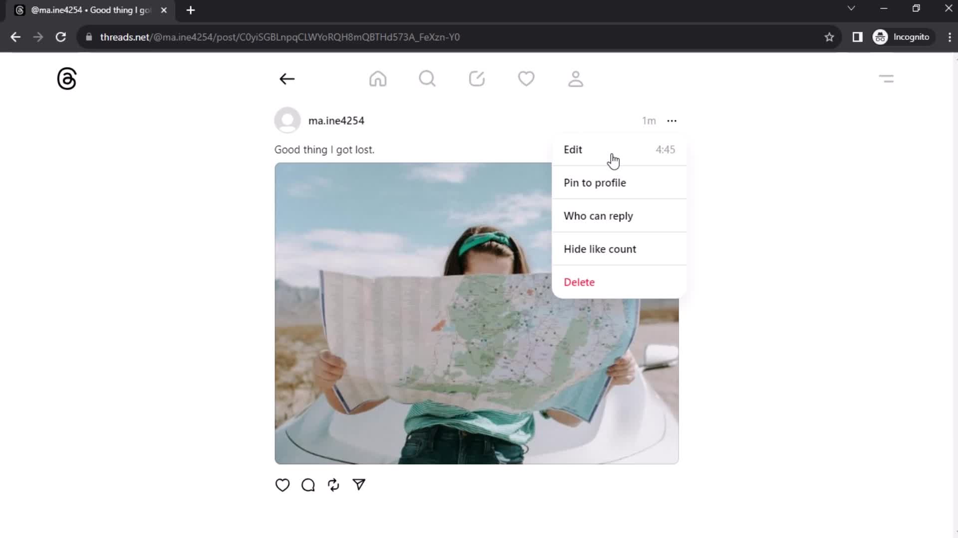 Creating a post screenshot