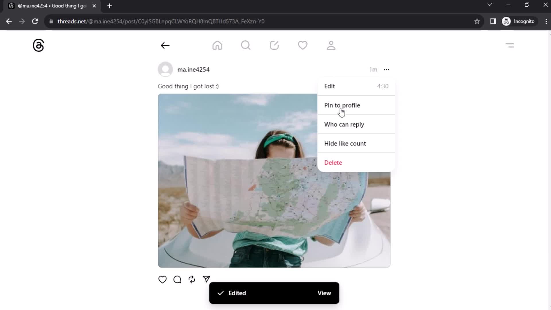 Creating a post screenshot