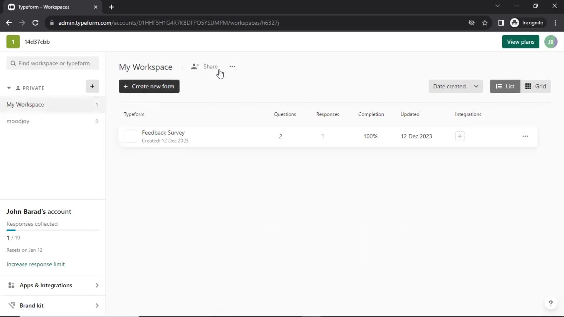 Creating a workspace screenshot