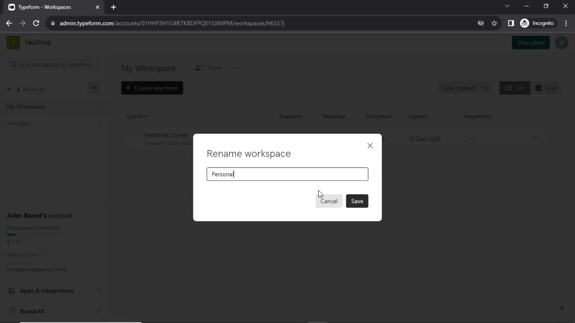 Creating a workspace screenshot
