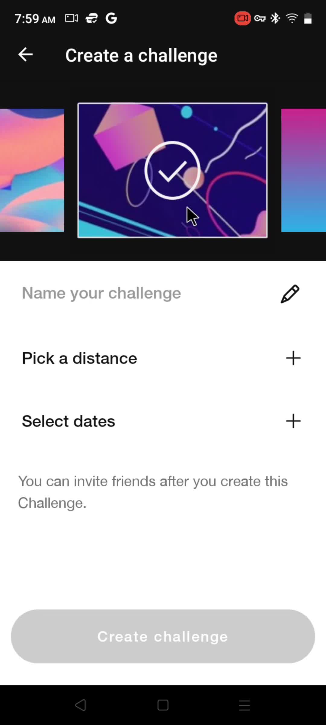 Creating a challenge screenshot