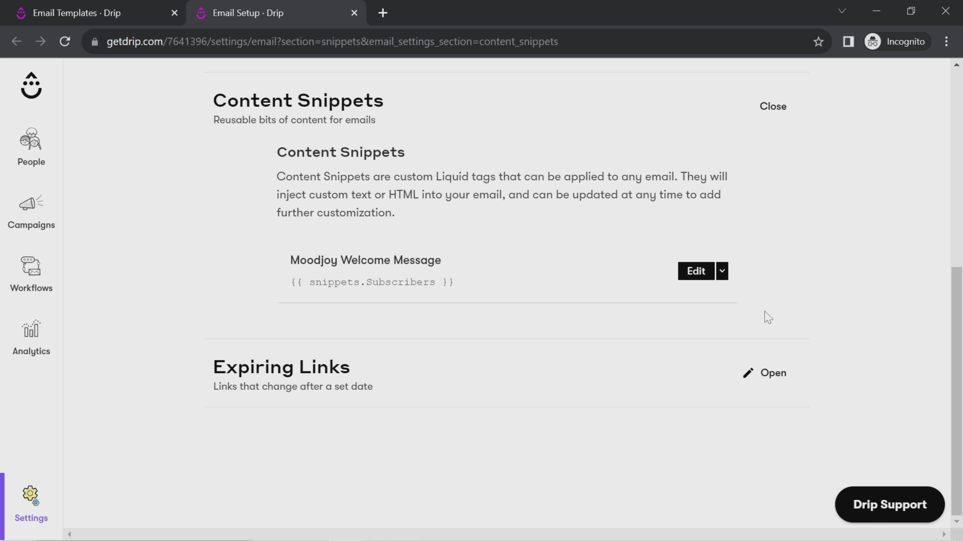 Creating a content snippet screenshot