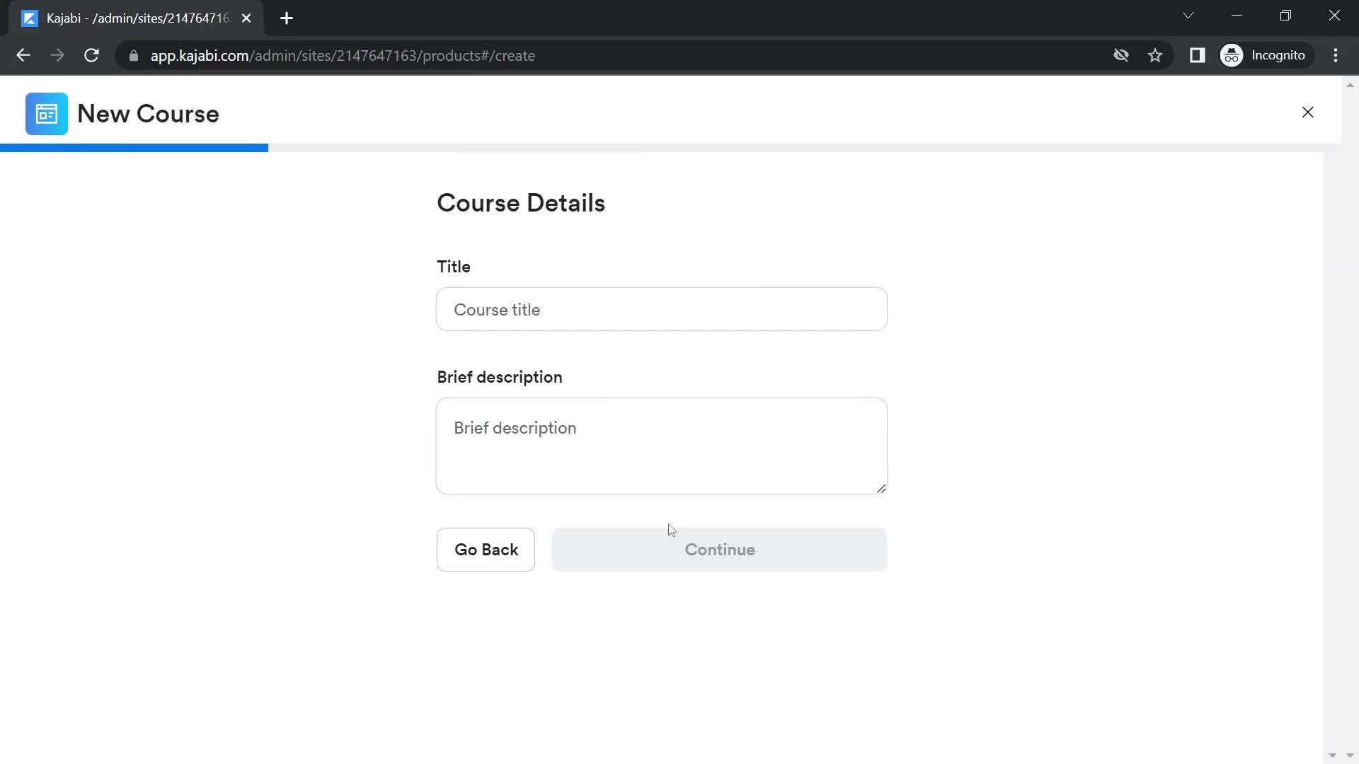 Creating a course screenshot