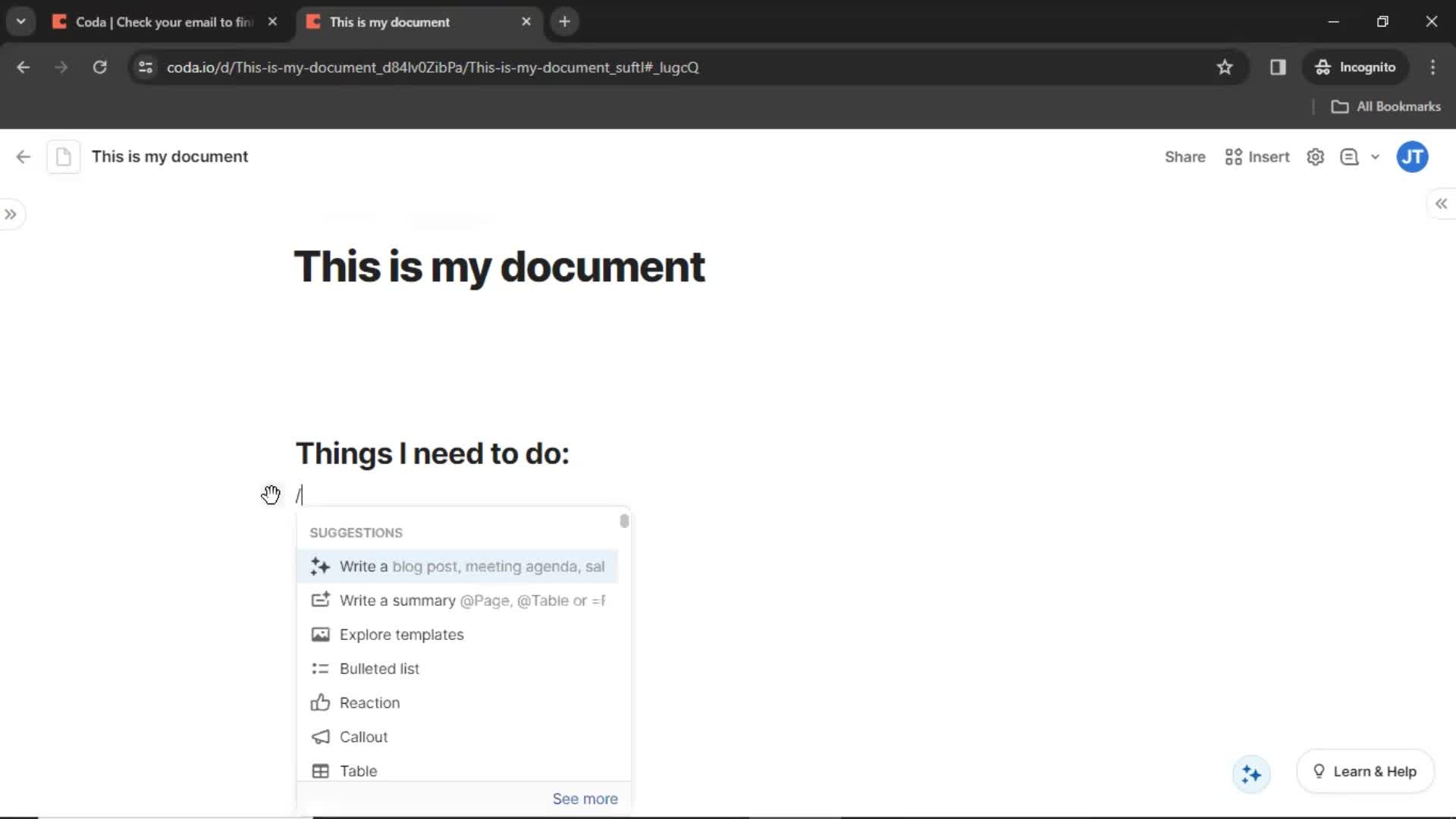 Creating a document screenshot