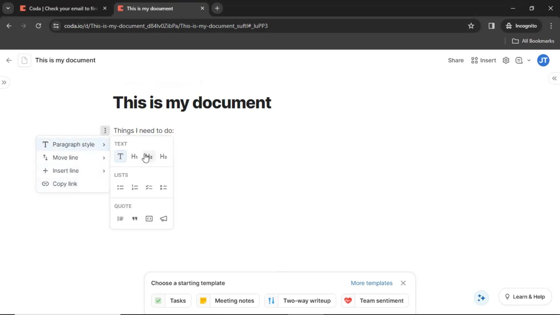 Creating a document screenshot