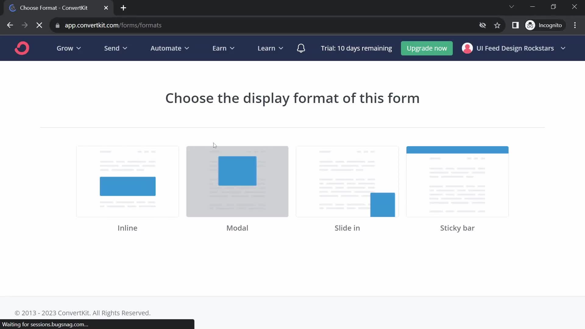 Creating a form screenshot