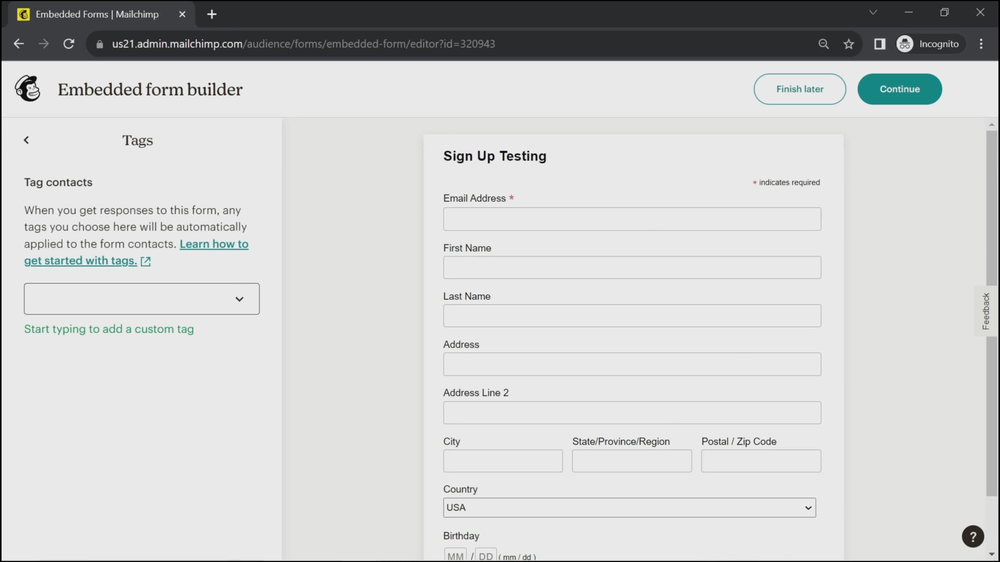 Creating a form on Mailchimp video thumbnail