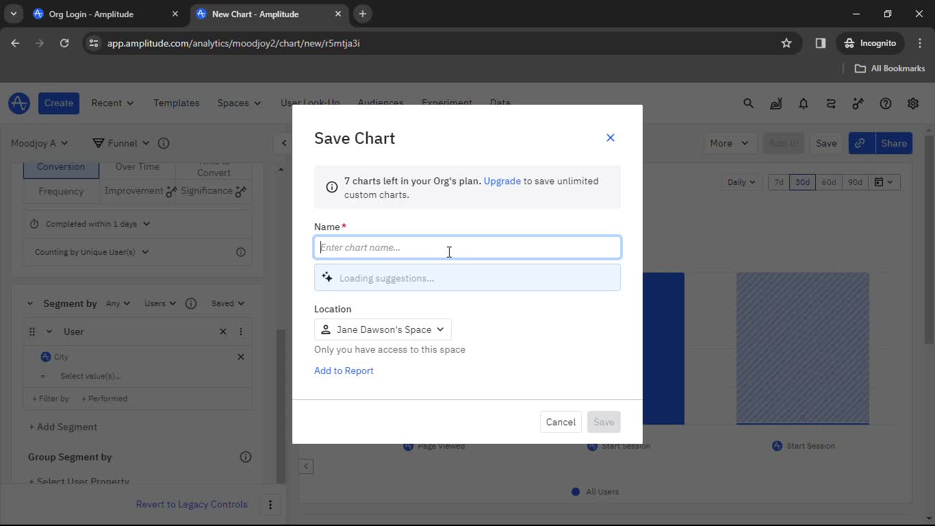 Creating a funnel screenshot