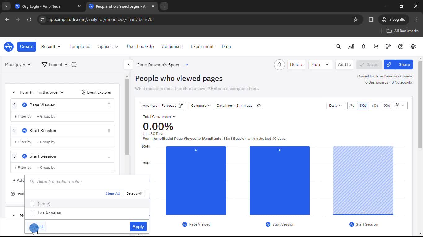 Creating a funnel screenshot