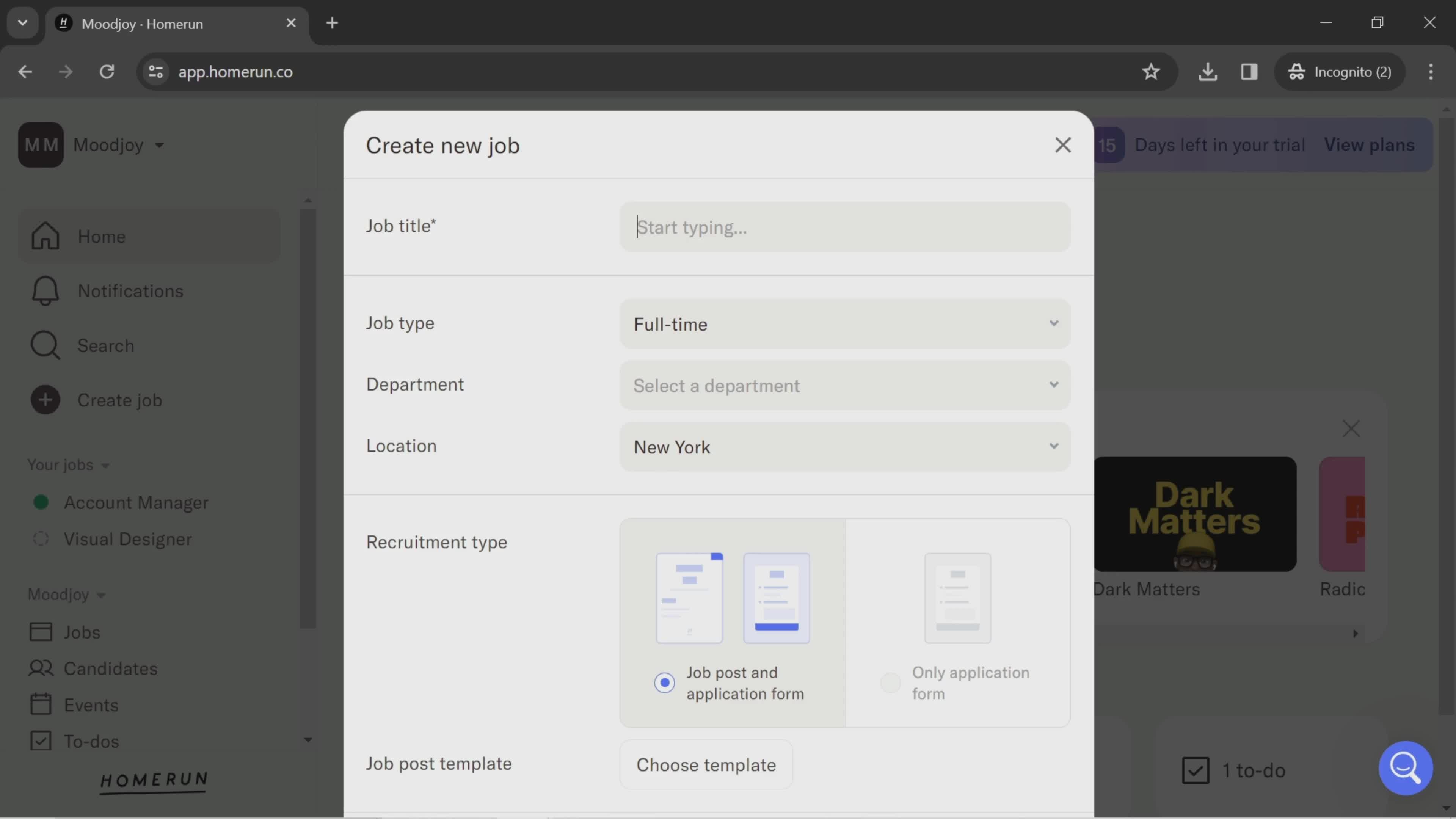 Creating a job post on Homerun video thumbnail