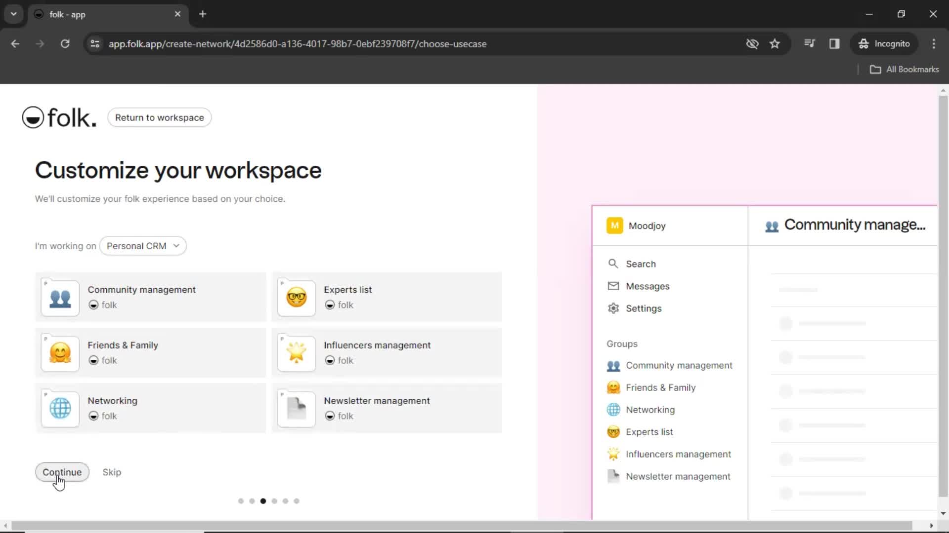 Creating a workspace screenshot