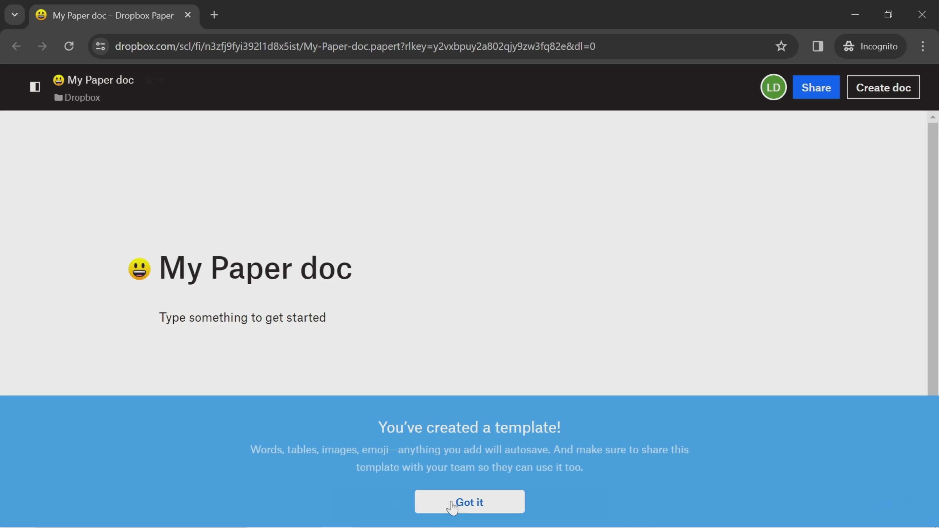 Creating a paper document screenshot