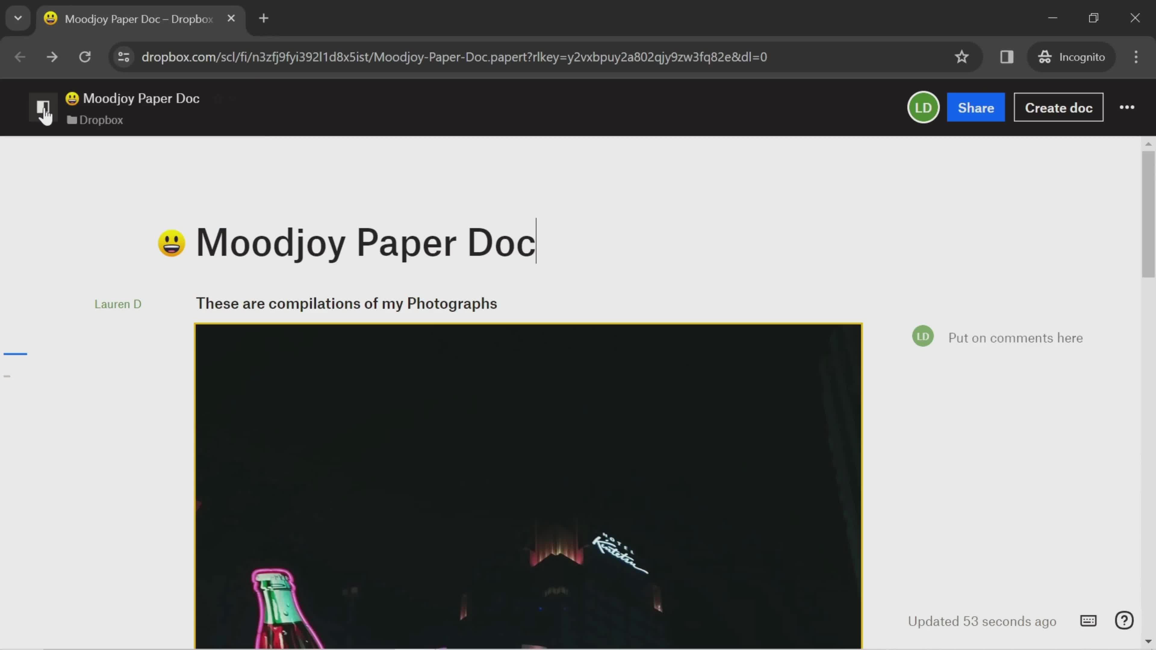 Creating a paper document screenshot