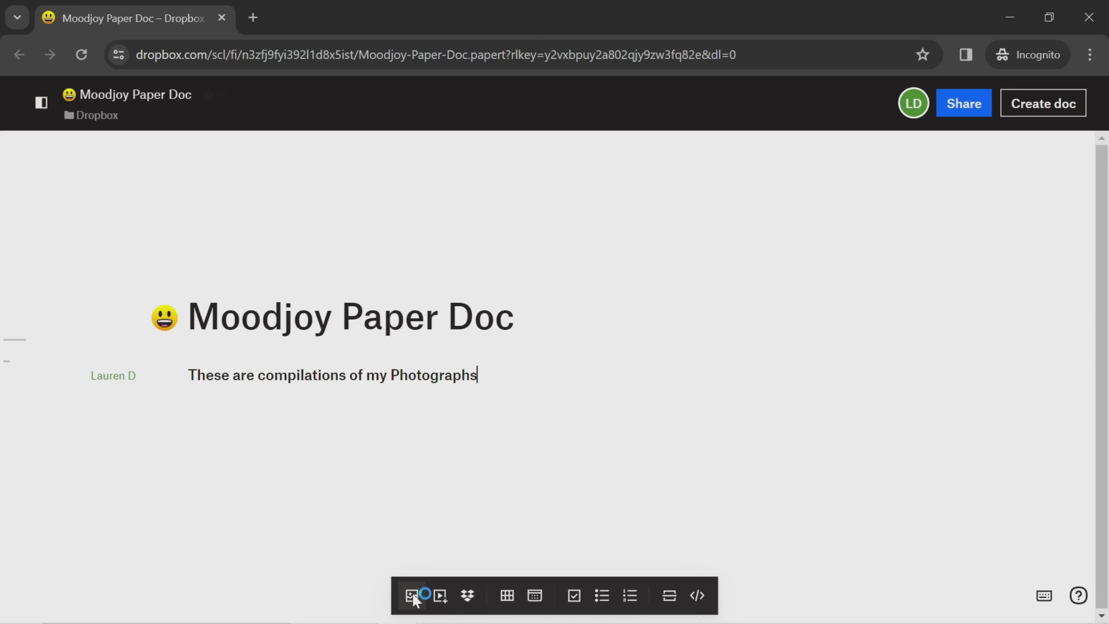 Creating a paper document screenshot