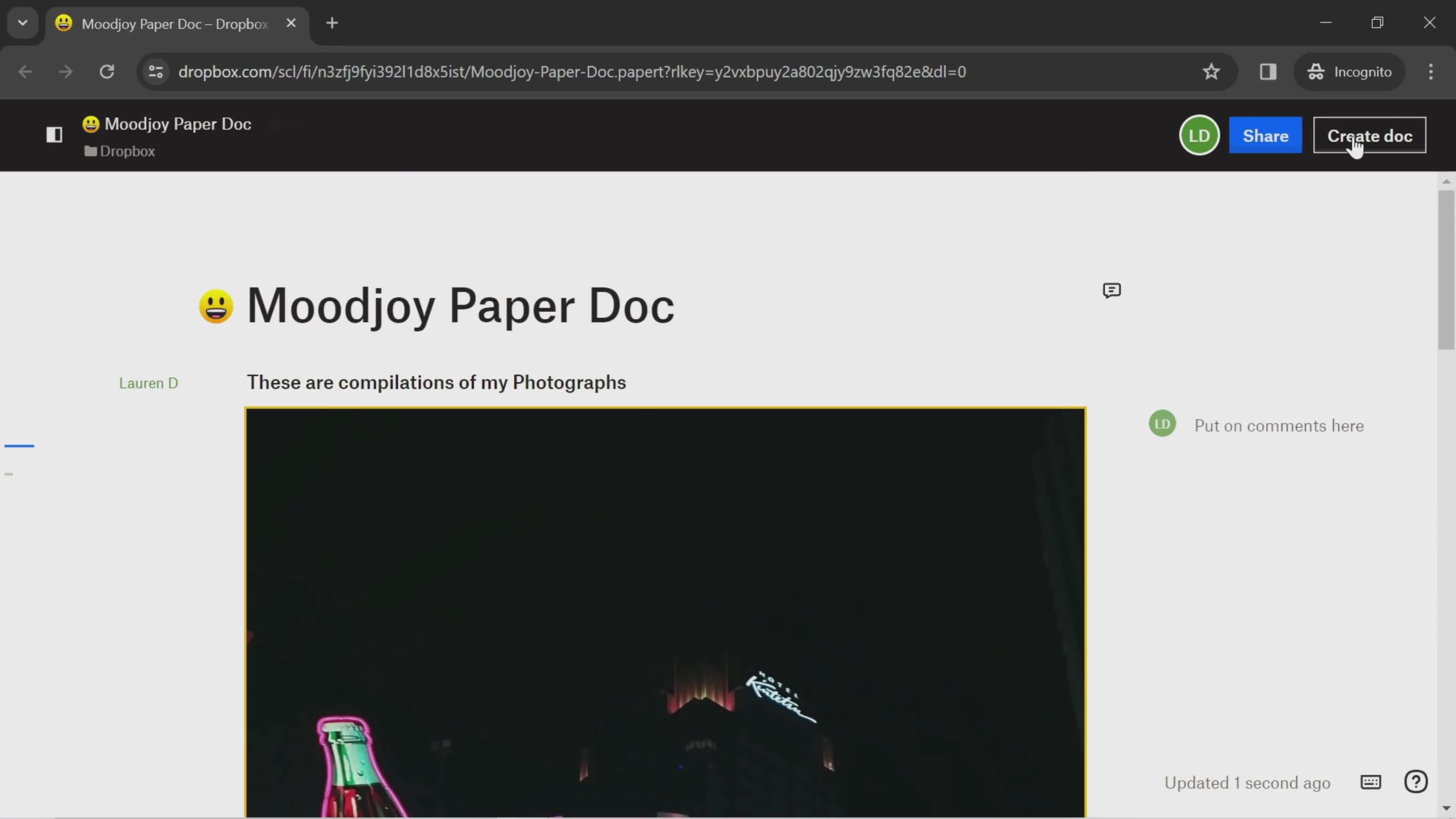 Creating a paper document screenshot