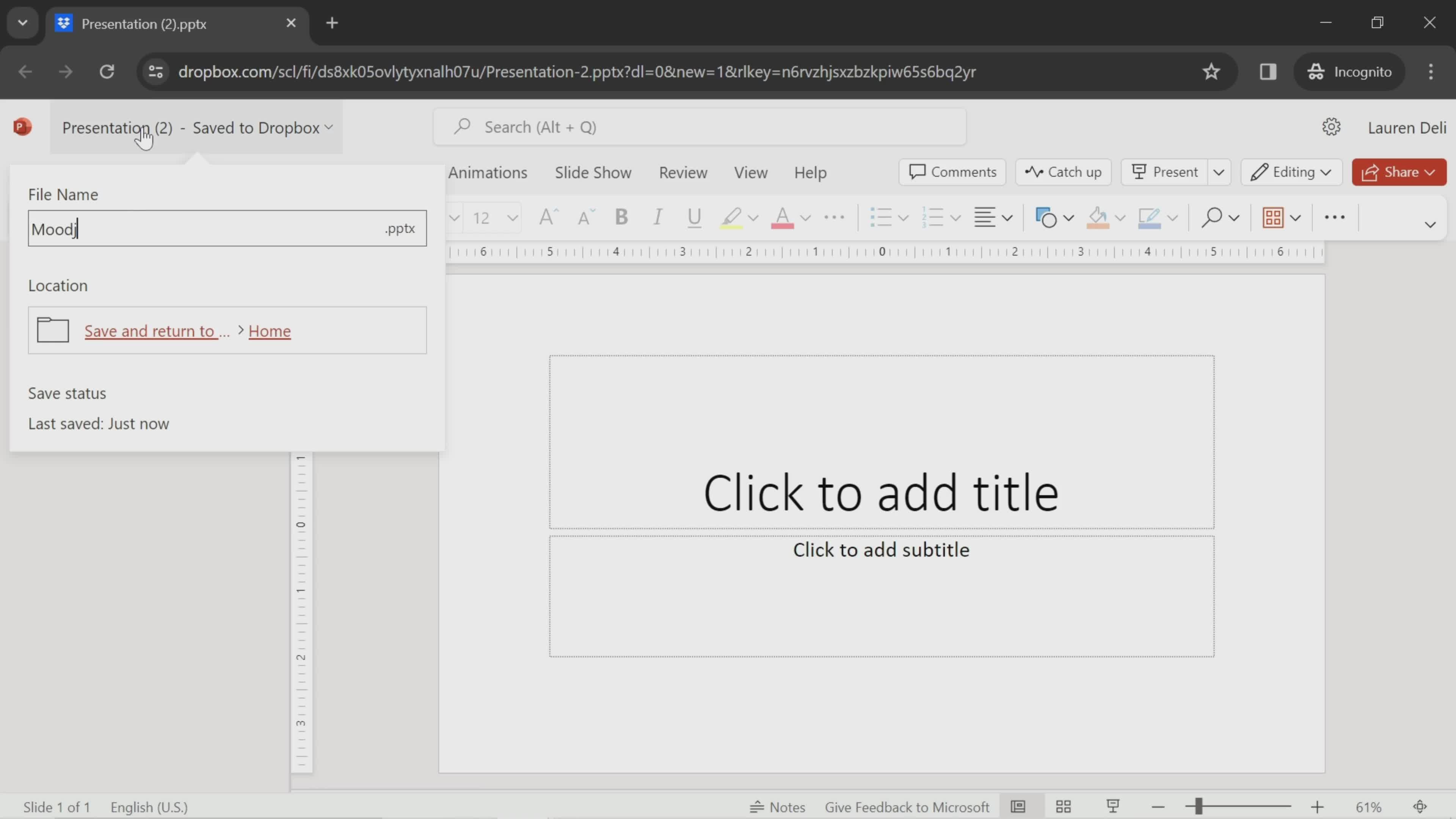 Creating a presentation screenshot