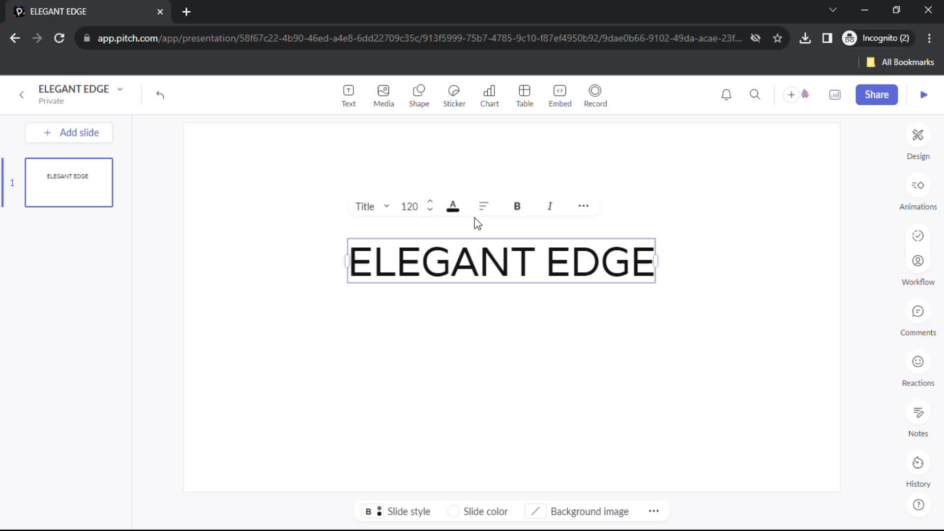 Creating a presentation screenshot