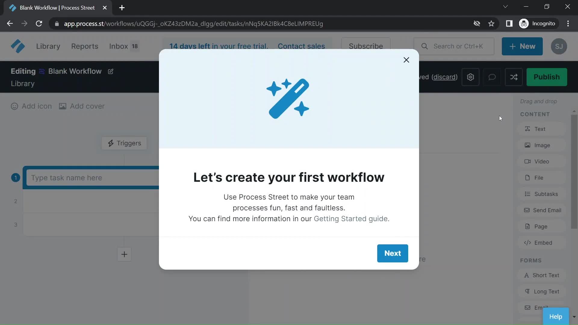 Creating a process screenshot