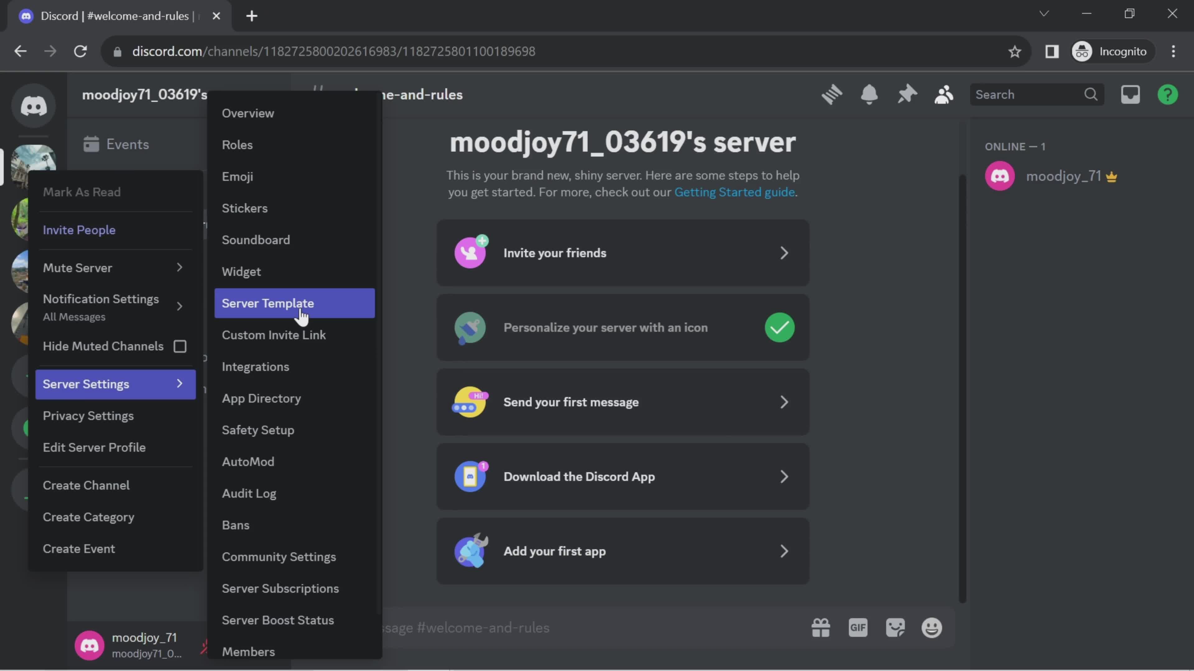 Creating a server template on Discord Desktop Examples | Page Flows ...