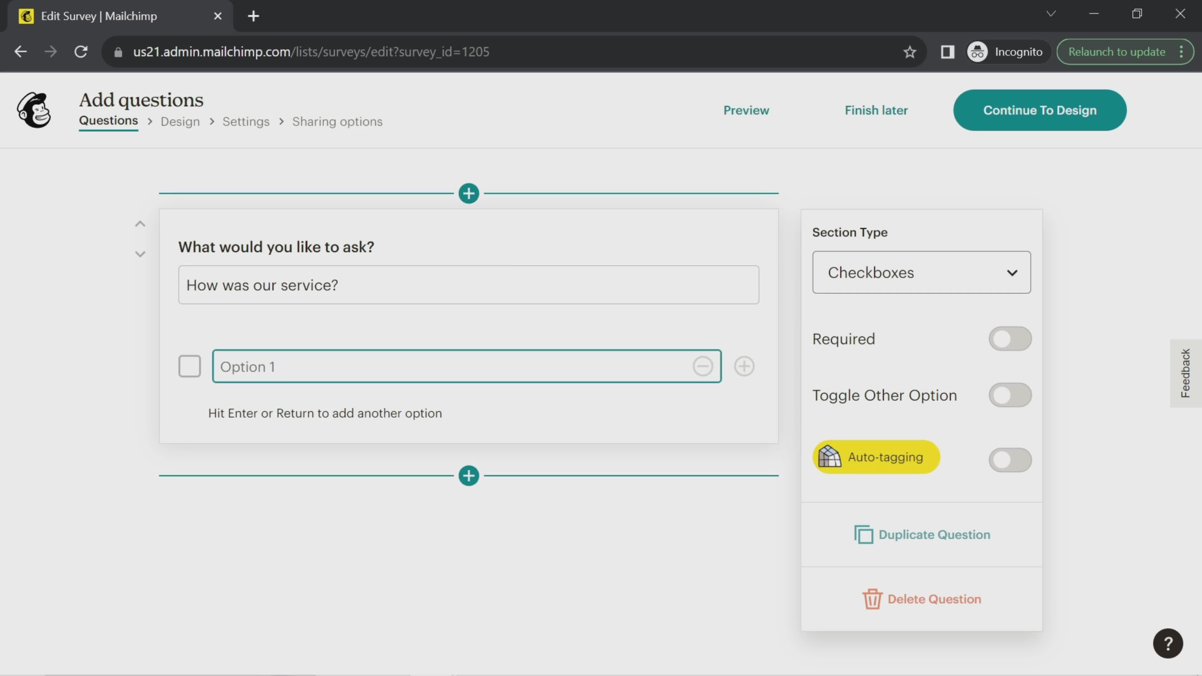 Creating a survey on Mailchimp video thumbnail