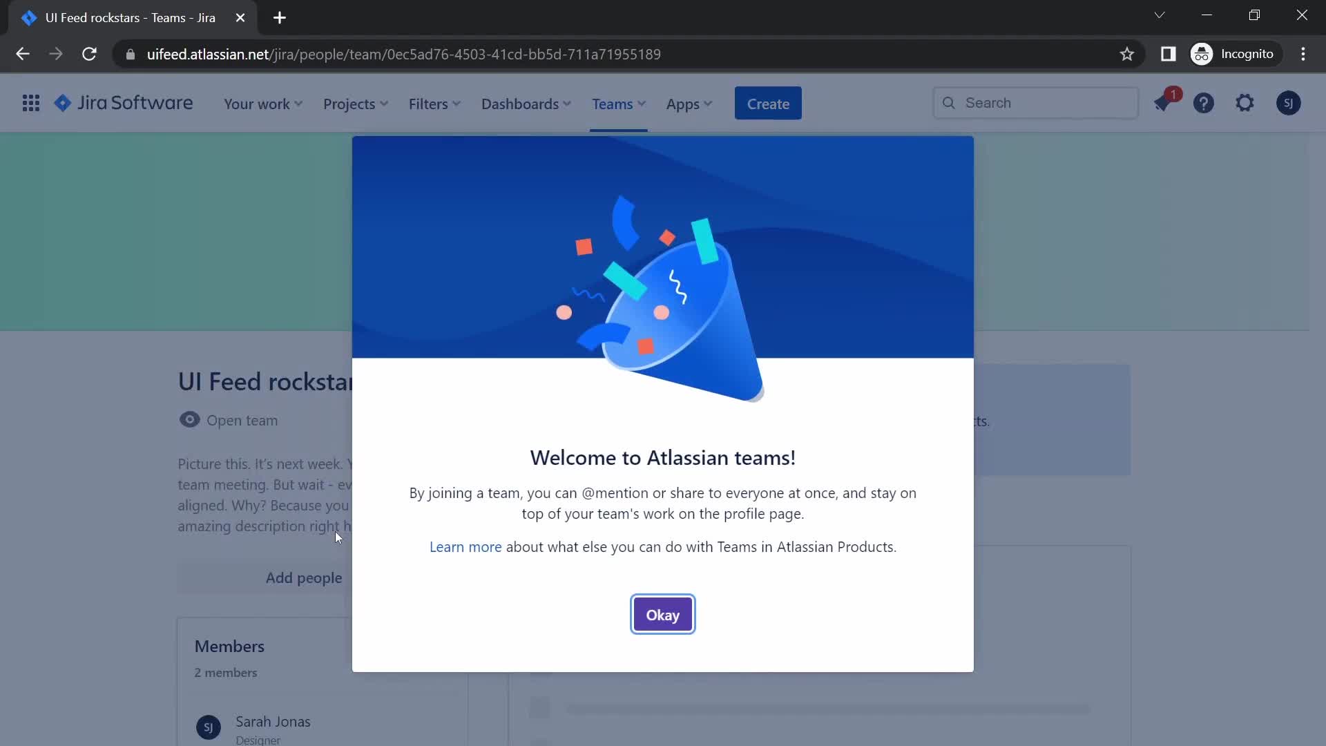 Creating a team on Jira video thumbnail