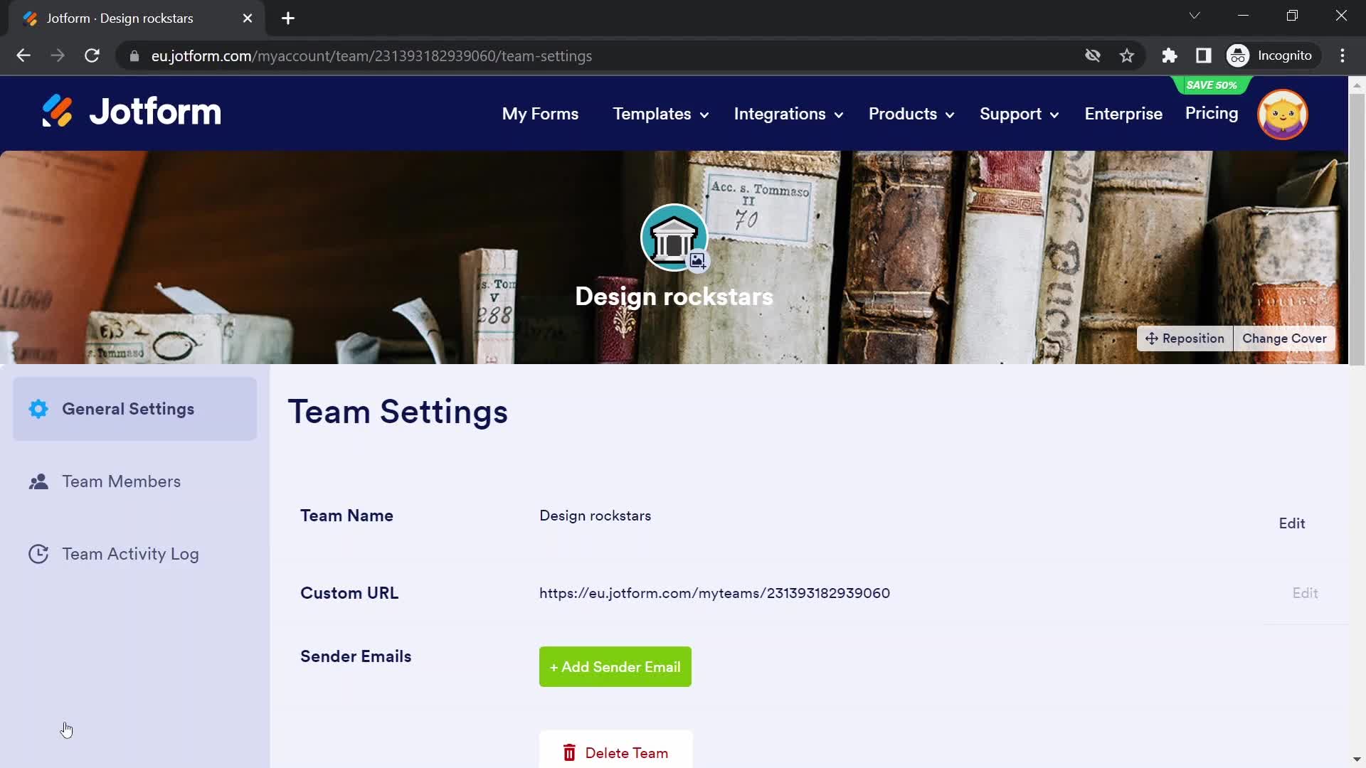 Creating a team on Jotform video thumbnail