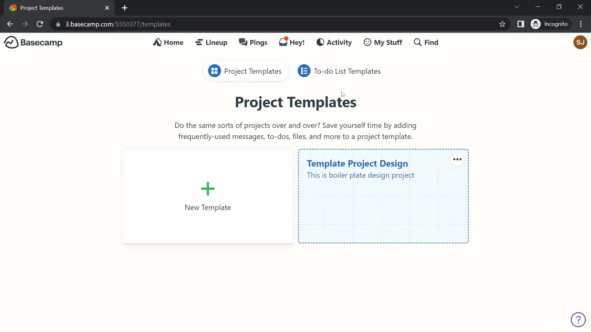 Creating a template screenshot