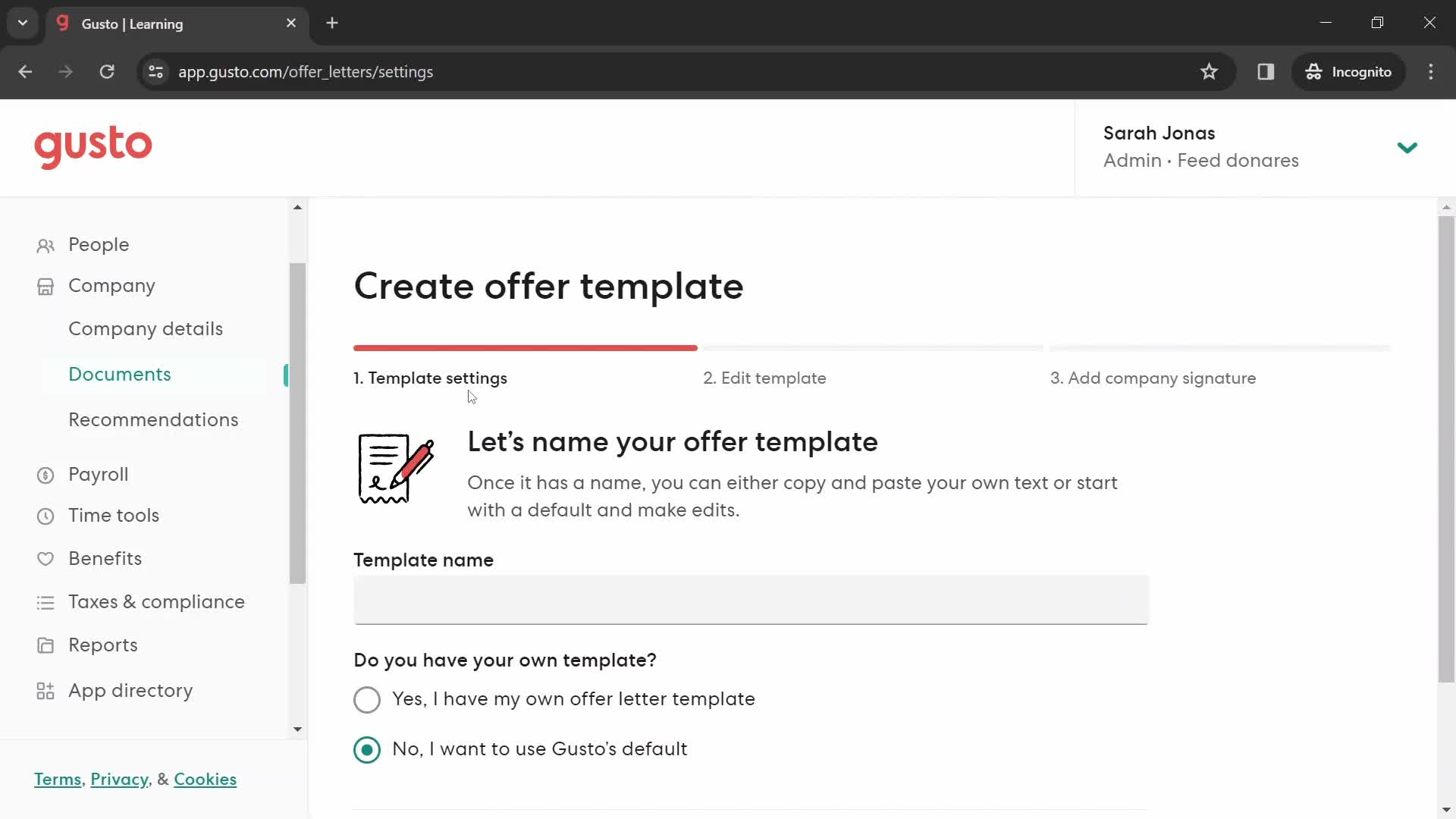 Creating a template screenshot