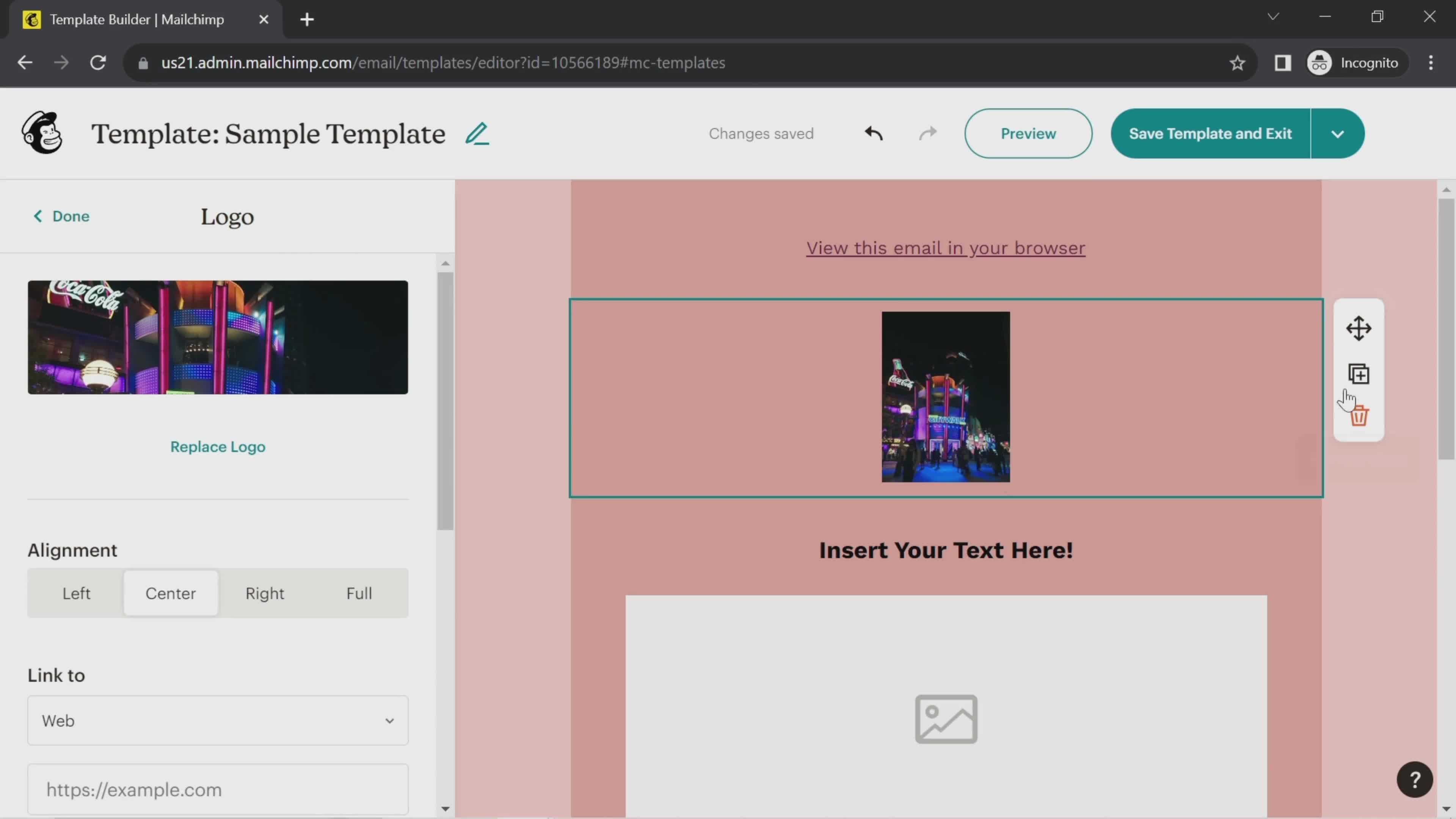 Creating a template screenshot