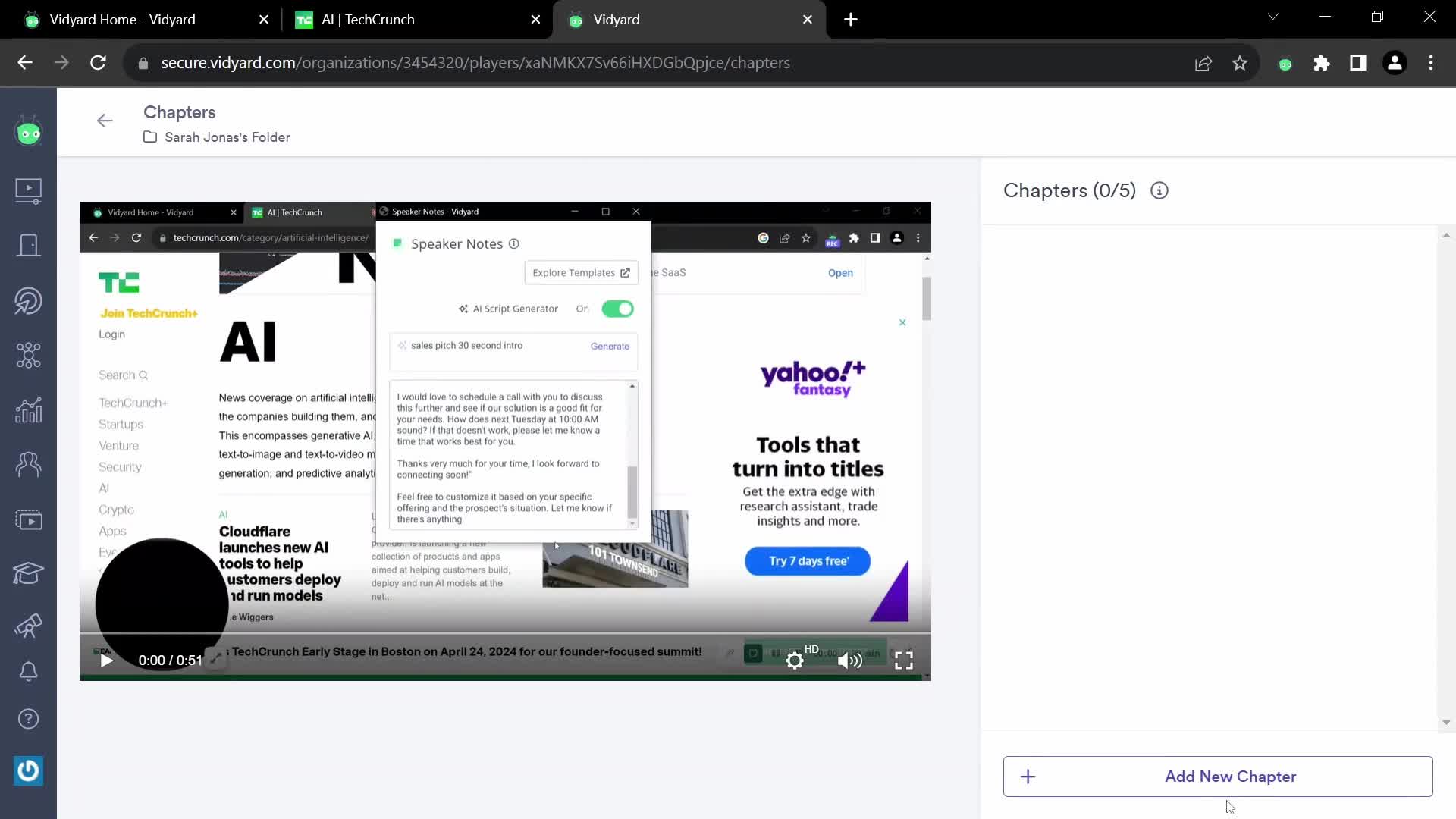 Creating a video on Vidyard video thumbnail